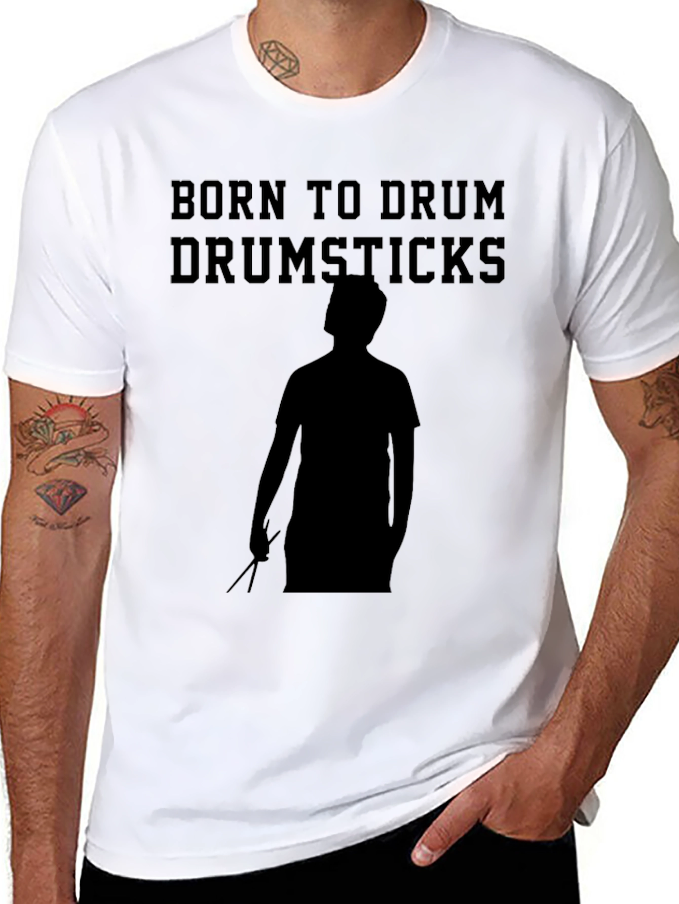 Born to Drum T-Shirt - Drumsticks Design