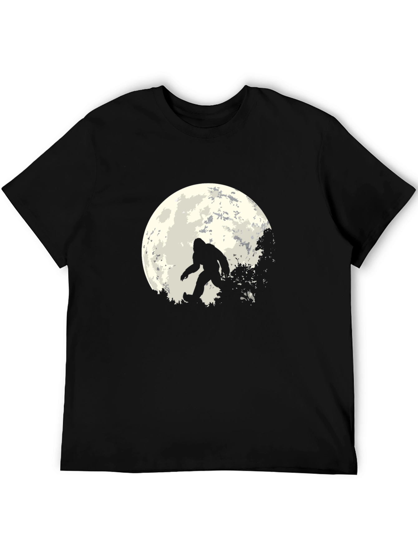 Bigfoot Moon Graphic Tee - Black Sasquatch T-Shirt