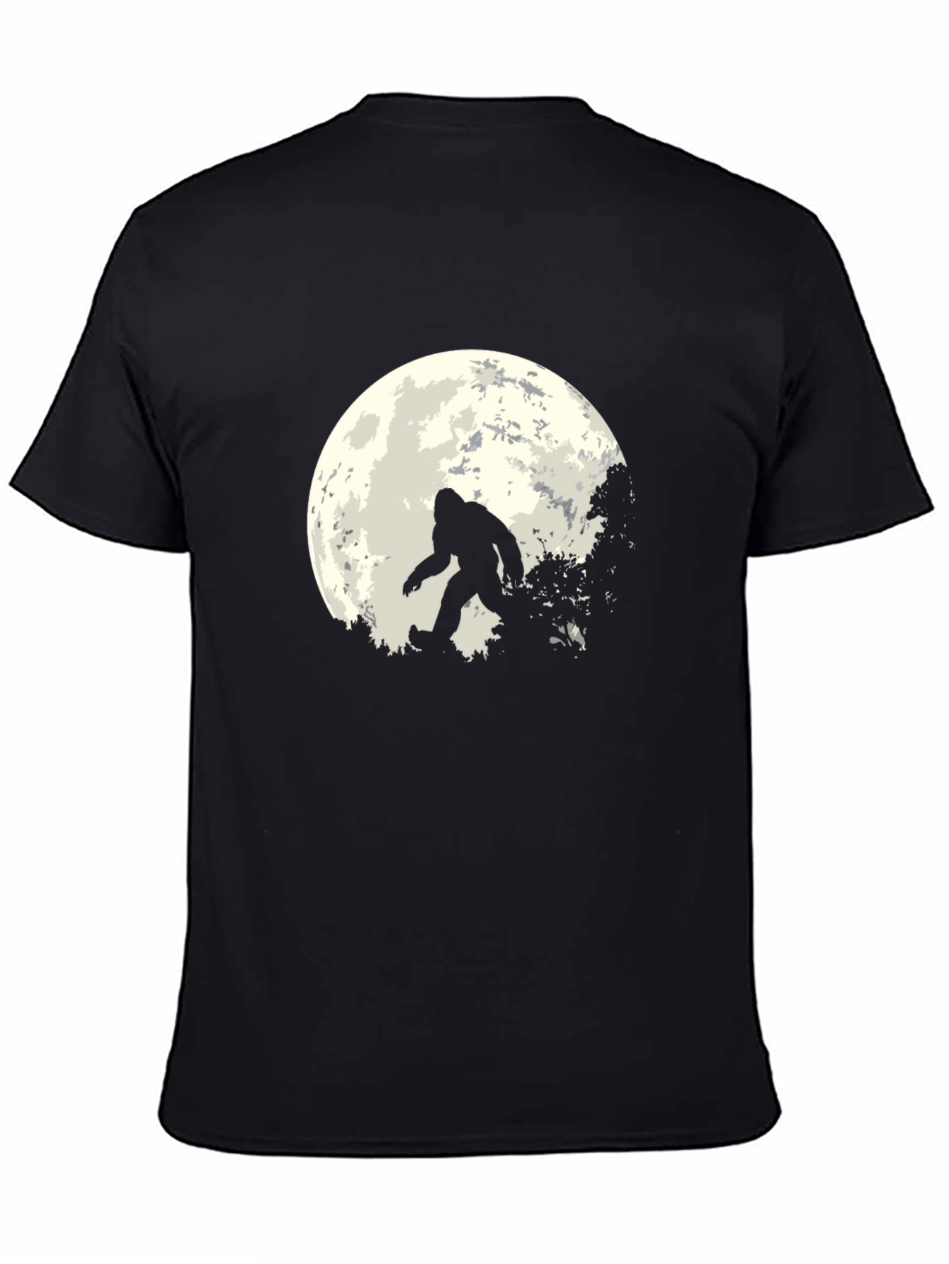 Bigfoot Moon Graphic Tee - Black Sasquatch T-Shirt