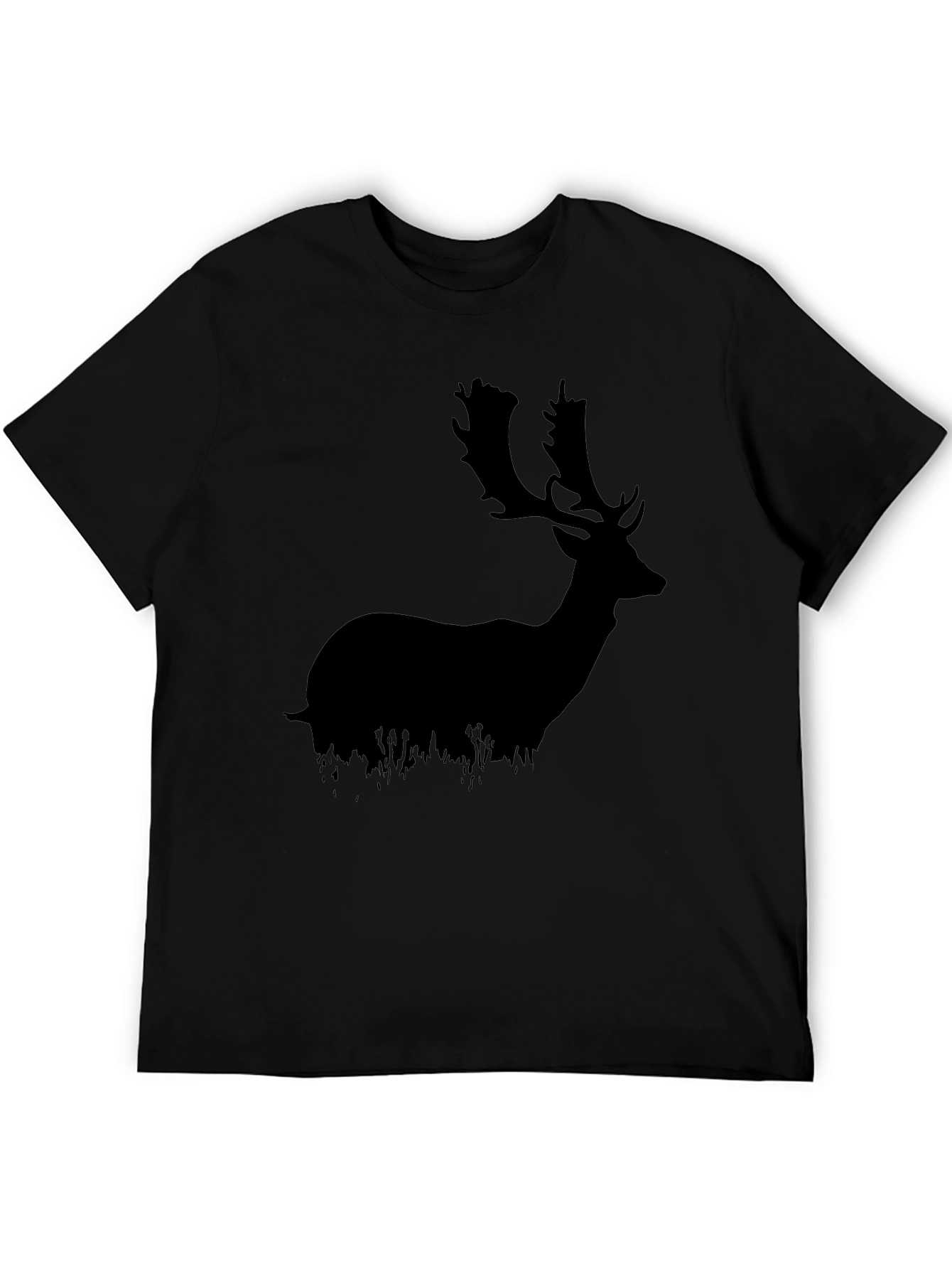 Mens Black Deer Graphic Tee