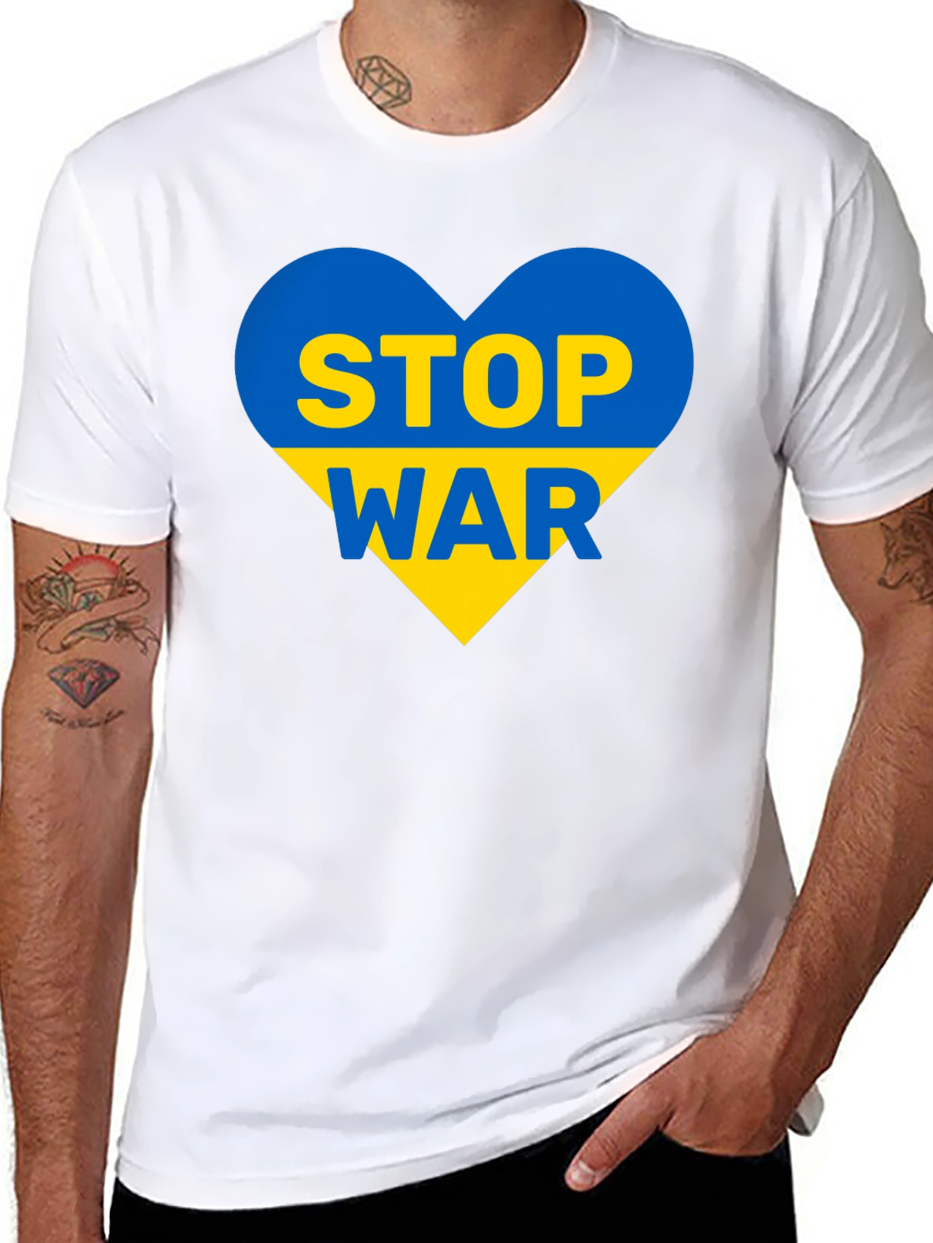 Ukraine Stop War T-Shirt - Heart Design