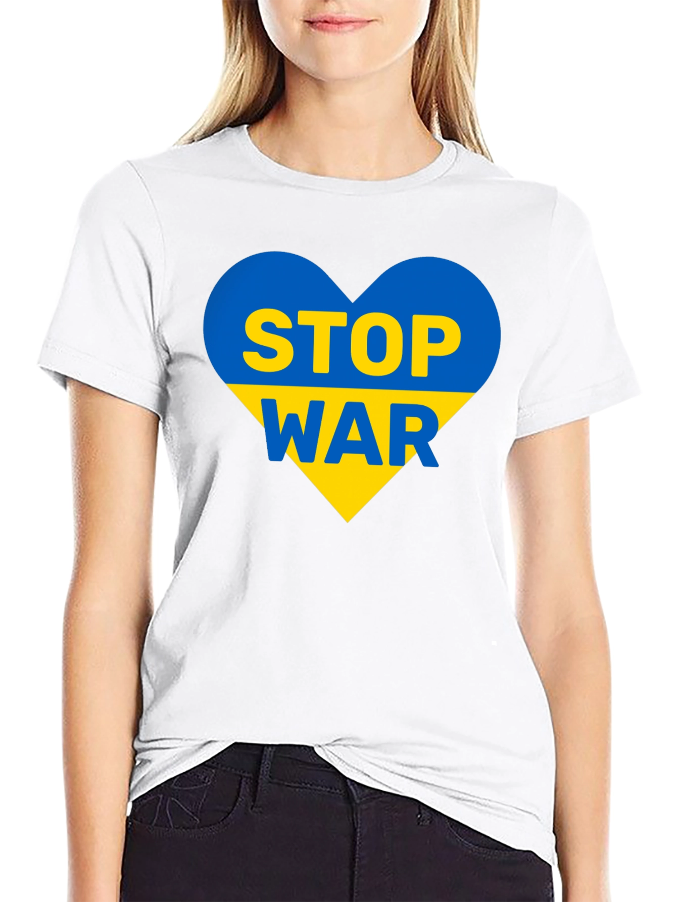 Ukraine Stop War T-Shirt - Heart Design