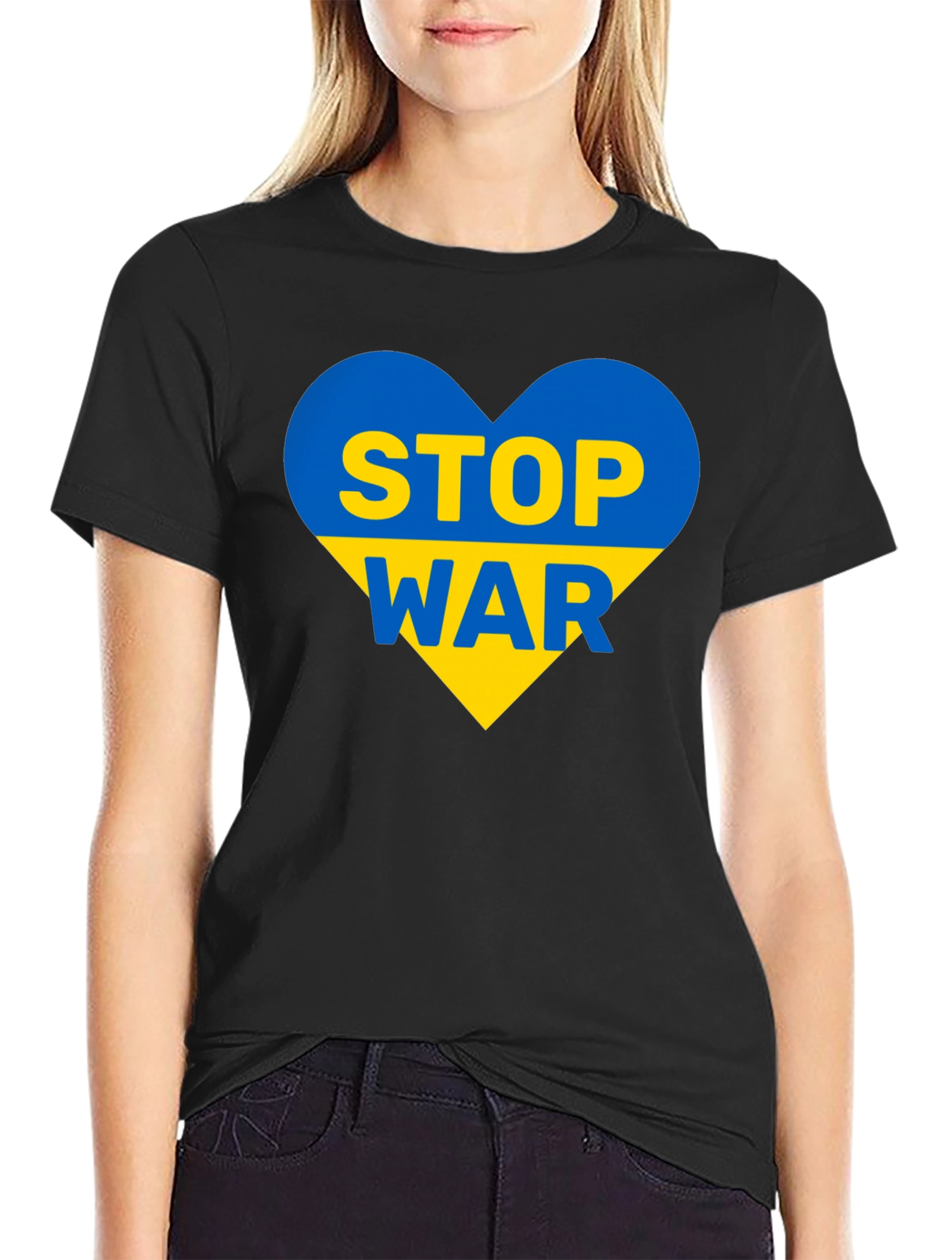Ukraine Stop War T-Shirt - Heart Design
