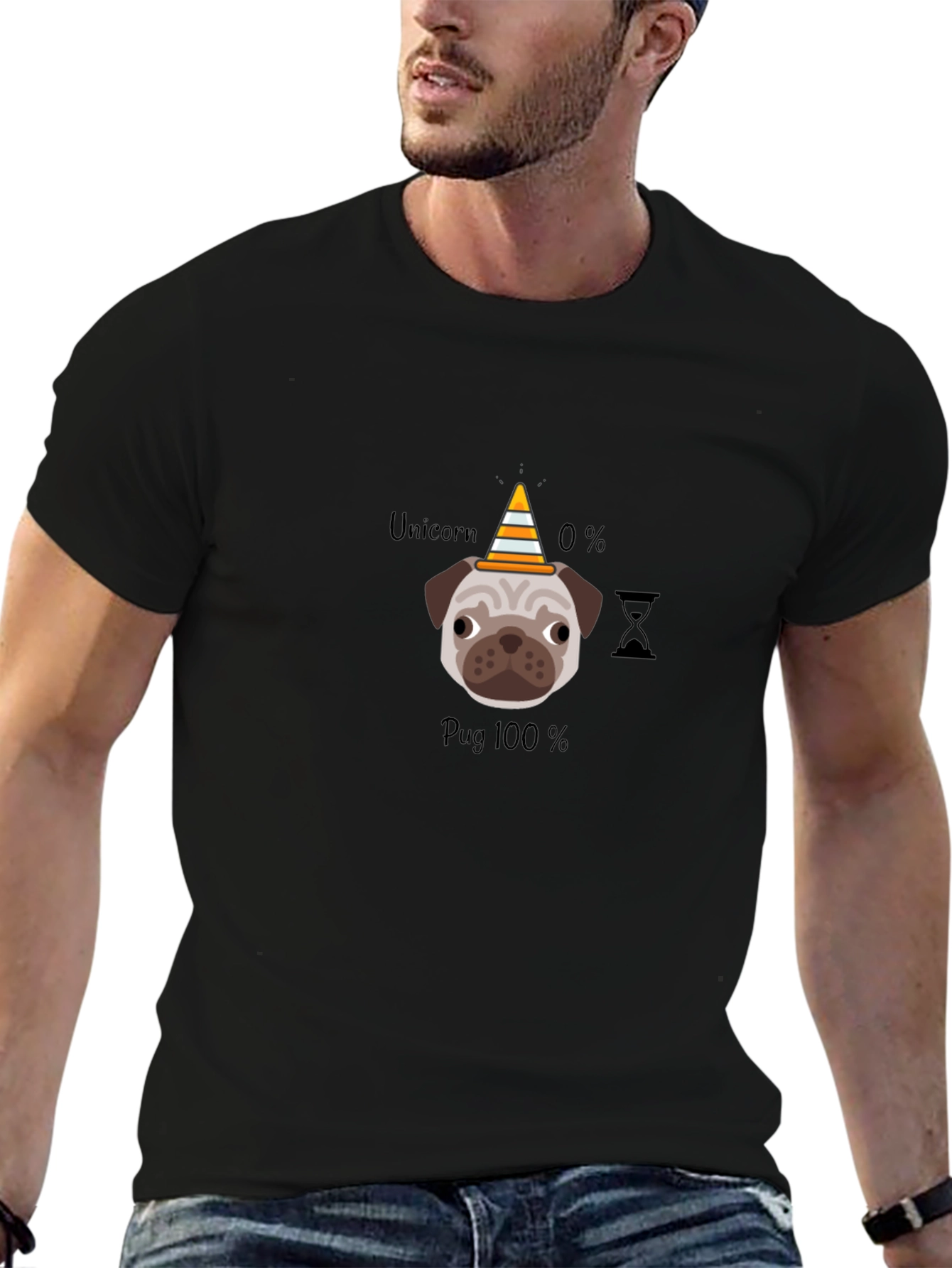 Pug 100% T-Shirt Funny Dog Lover Tee