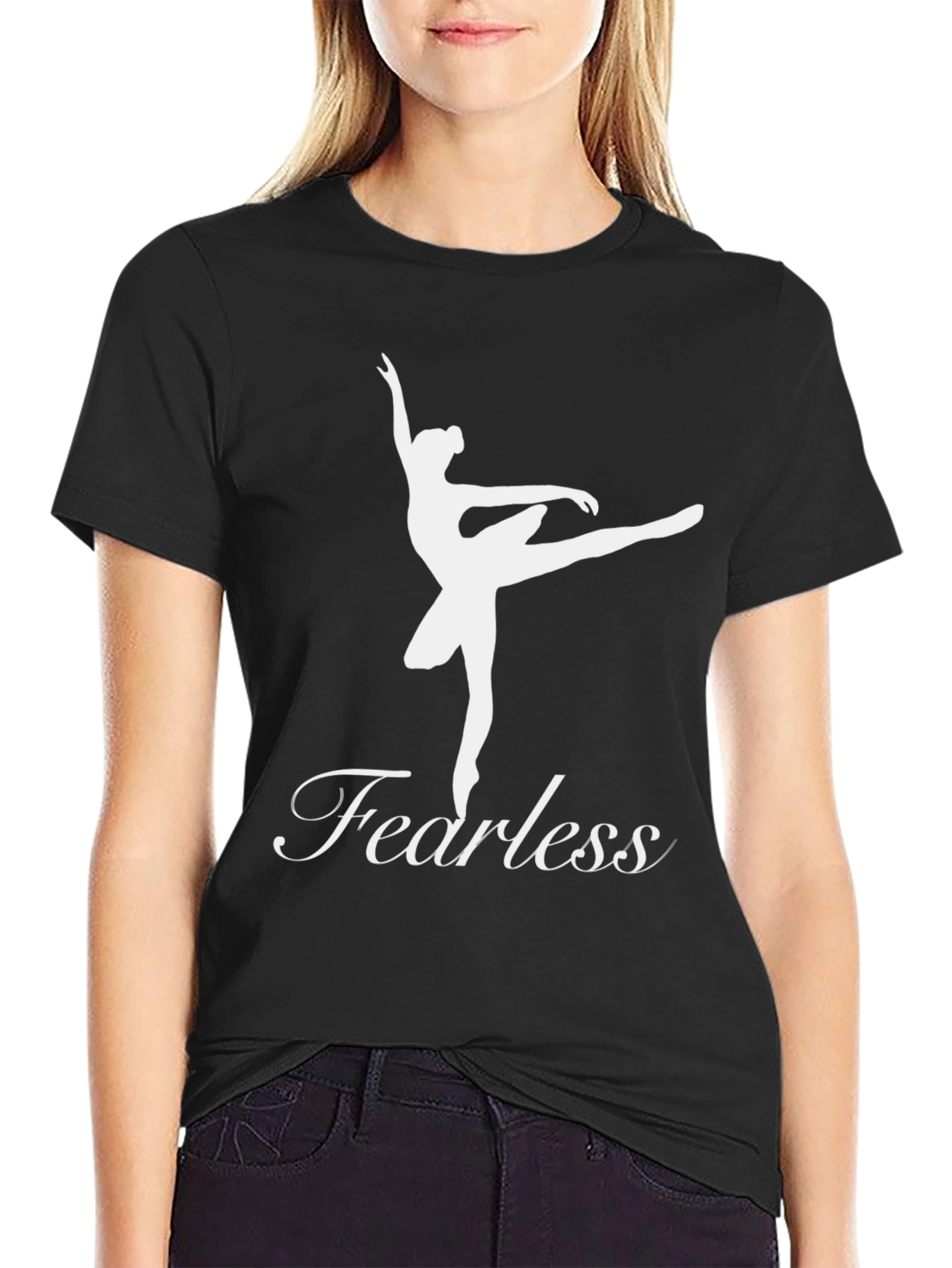 Fearless Ballerina Black Graphic Tee