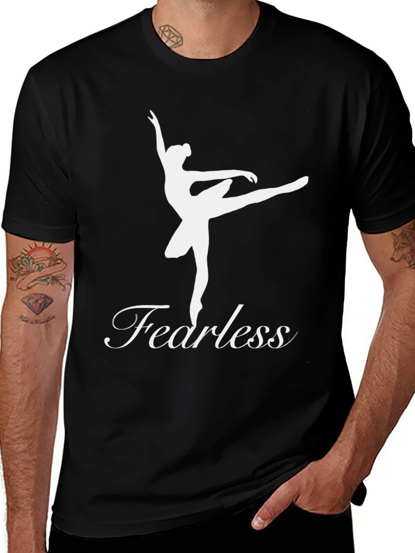 Fearless Ballerina Black Graphic Tee