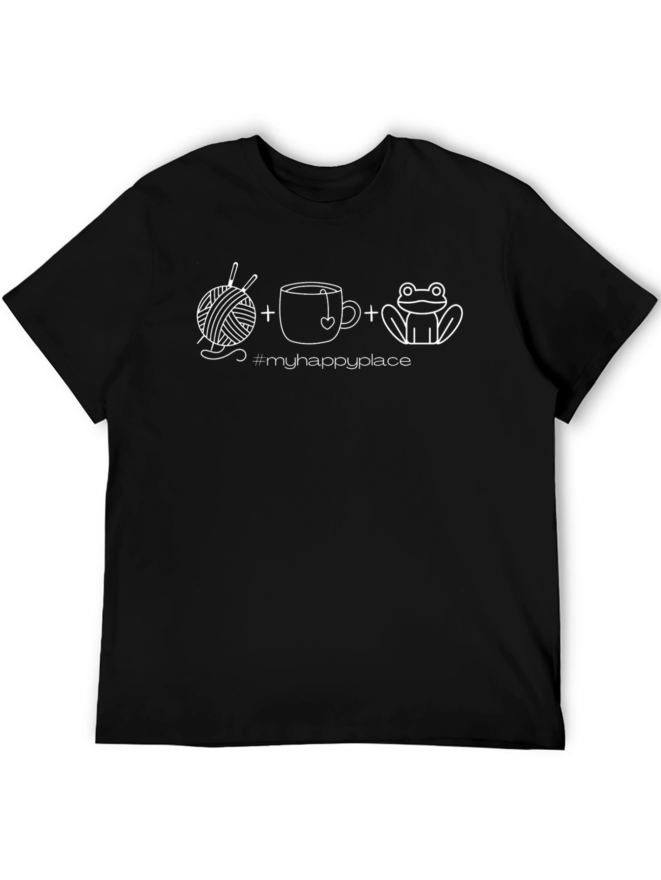 My Happy Place T-Shirt - Knitting Tea & Frogs