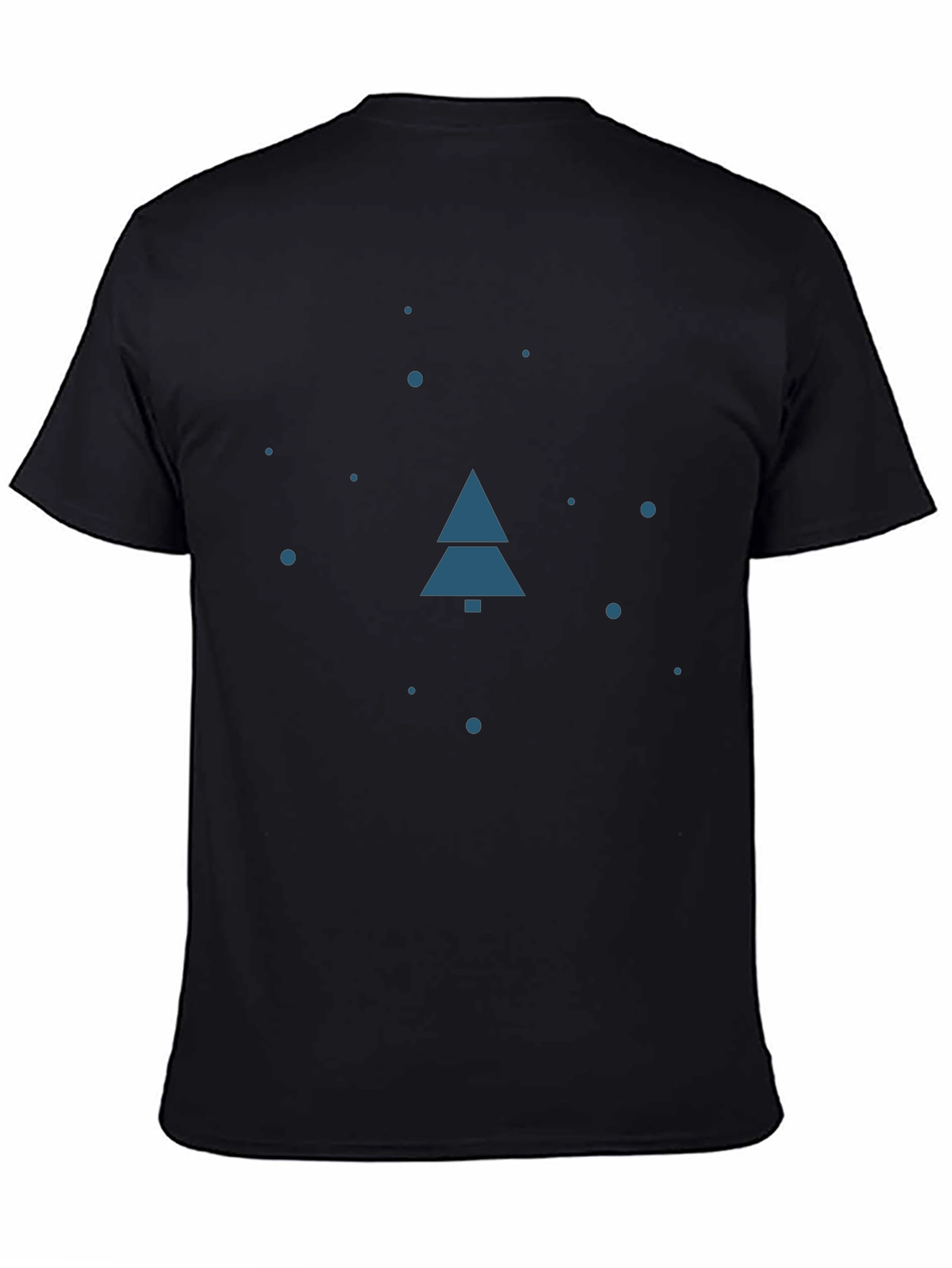 Minimalist Christmas Tree Graphic Tee - Black