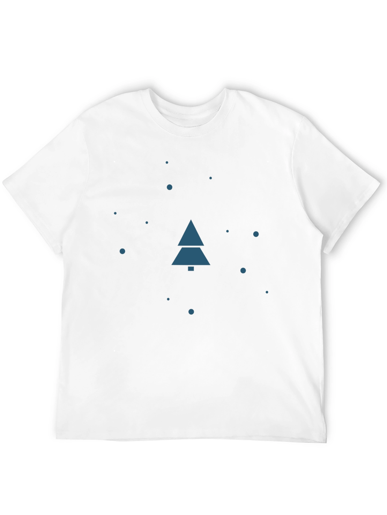Minimalist Christmas Tree Graphic Tee - Black