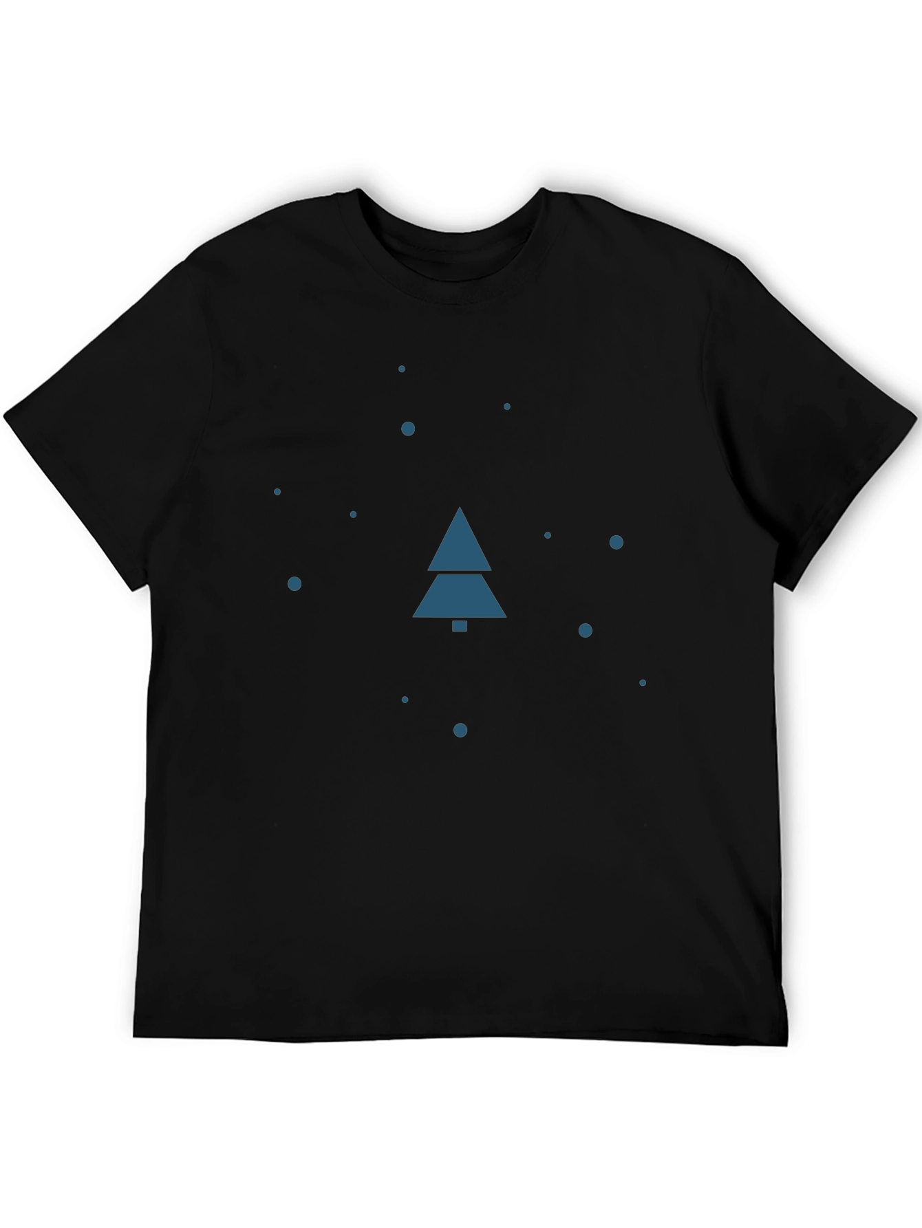 Minimalist Christmas Tree Graphic Tee - Black