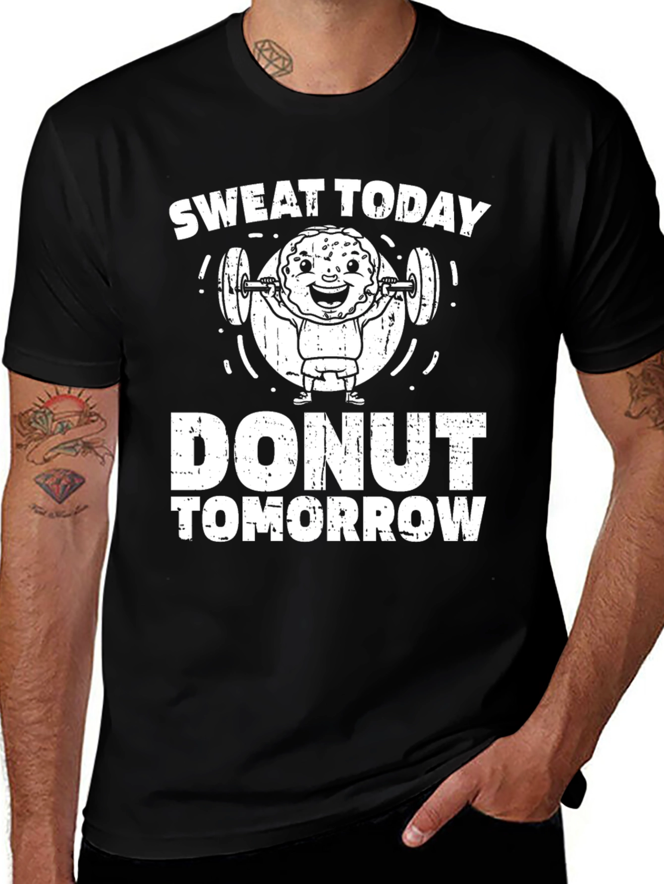 Sweat Today Donut Tomorrow Graphic T-Shirt
