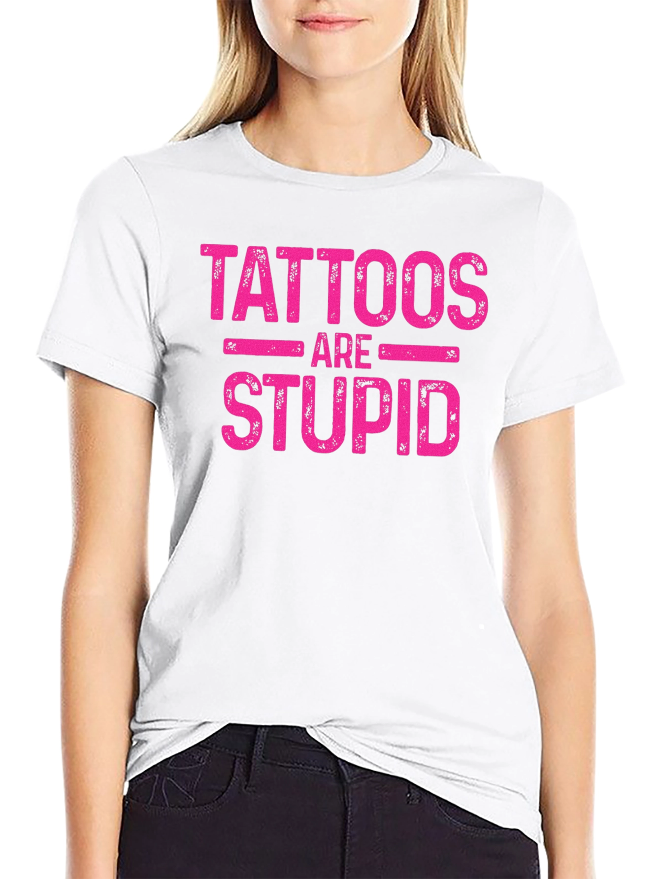 Tattoos are Stupid Graphic Tee - Soft Black Cotton