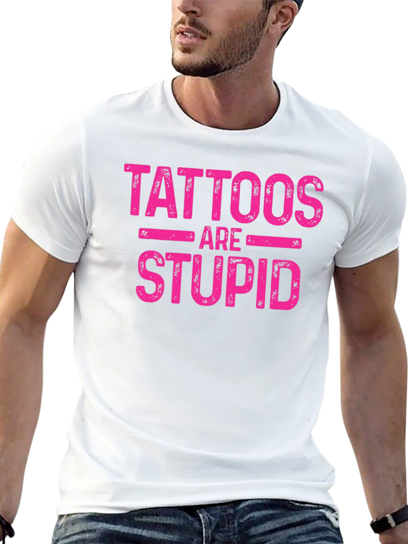 Tattoos are Stupid Graphic Tee - Soft Black Cotton