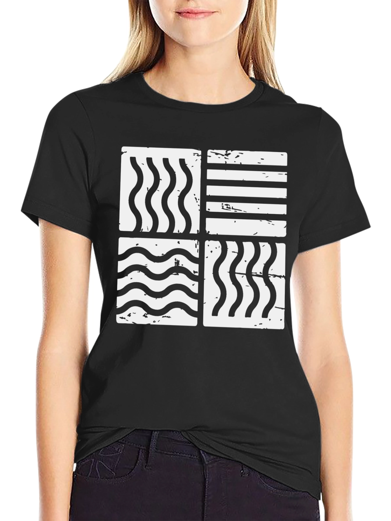 Elemental Waves Graphic Tee - Black Cotton Blend