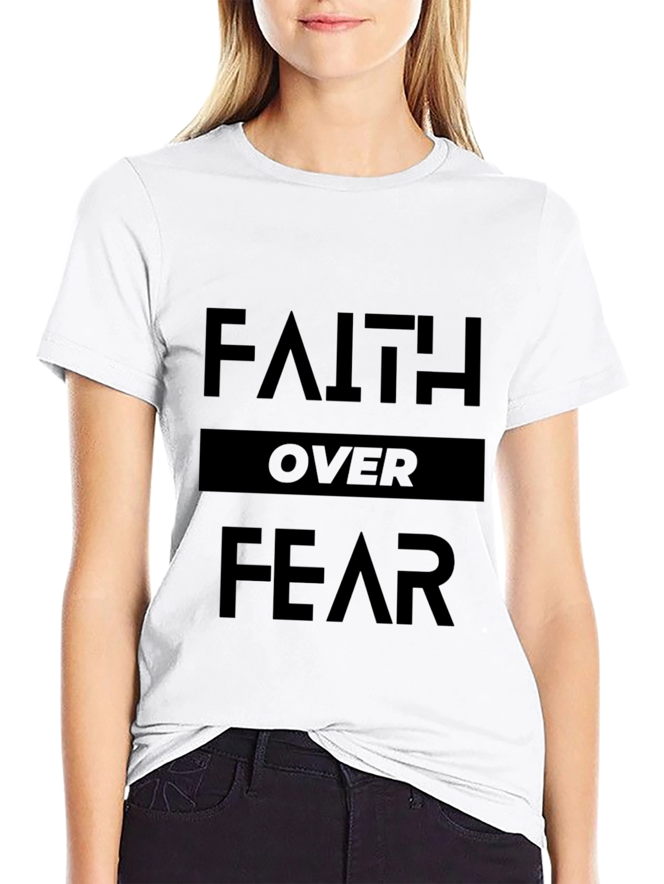 Faith Over Fear Graphic Tee - Black