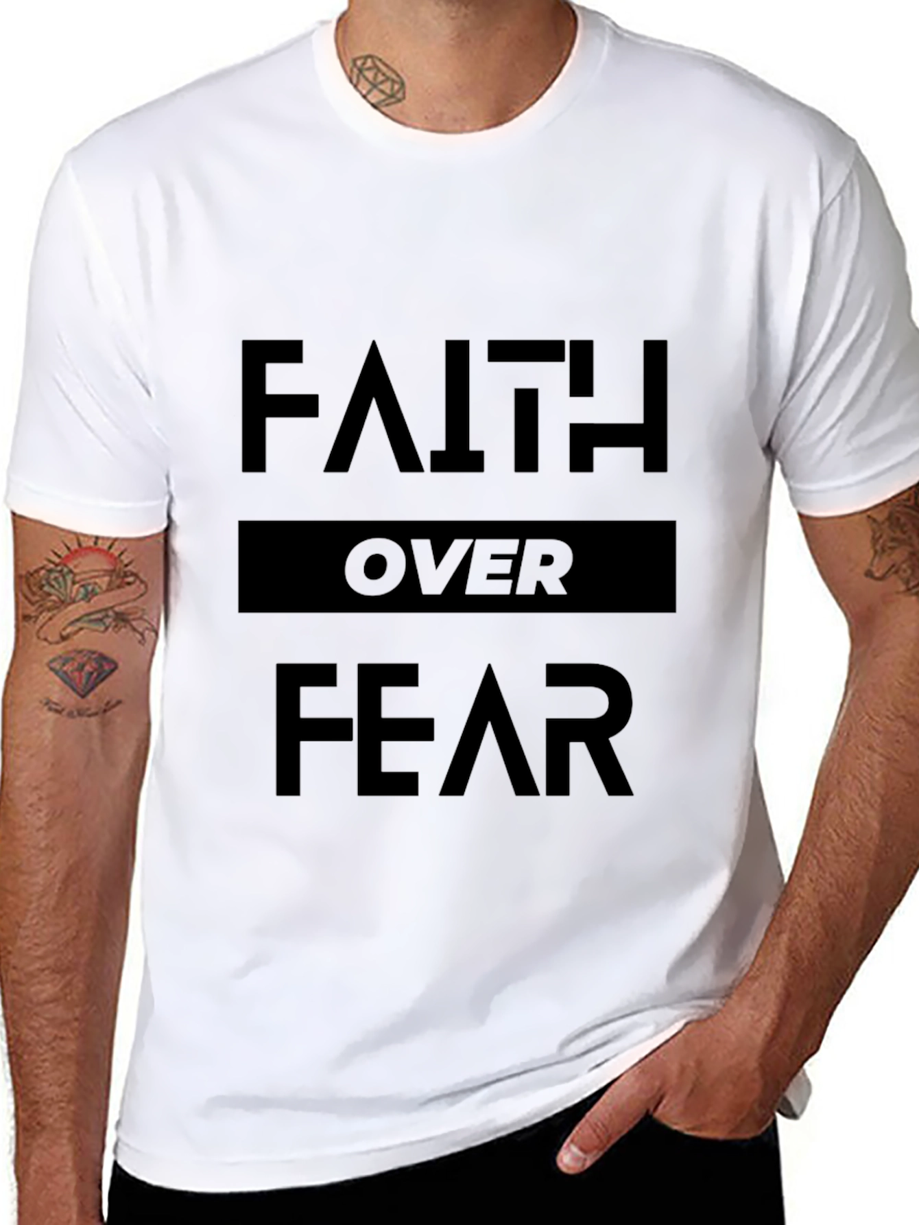 Faith Over Fear Graphic Tee - Black