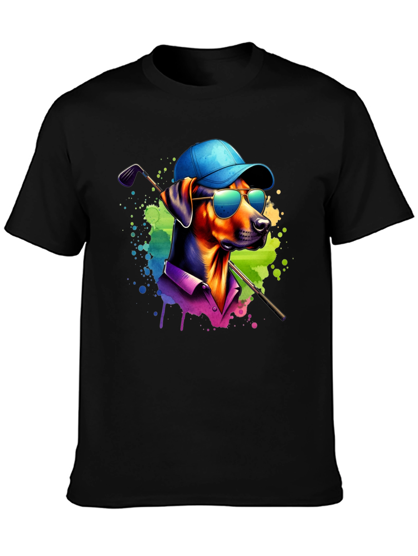 Dog Golfer Graphic Tee - Cool Canine Style