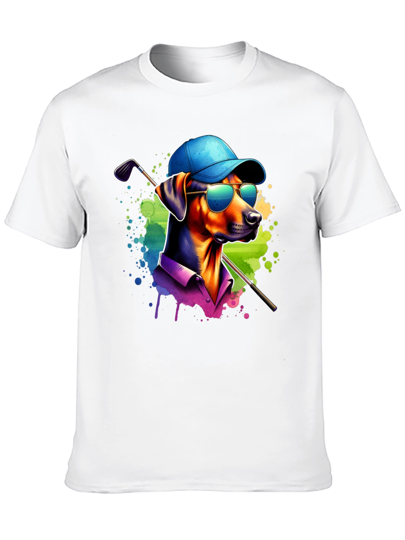 Dog Golfer Graphic Tee - Cool Canine Style