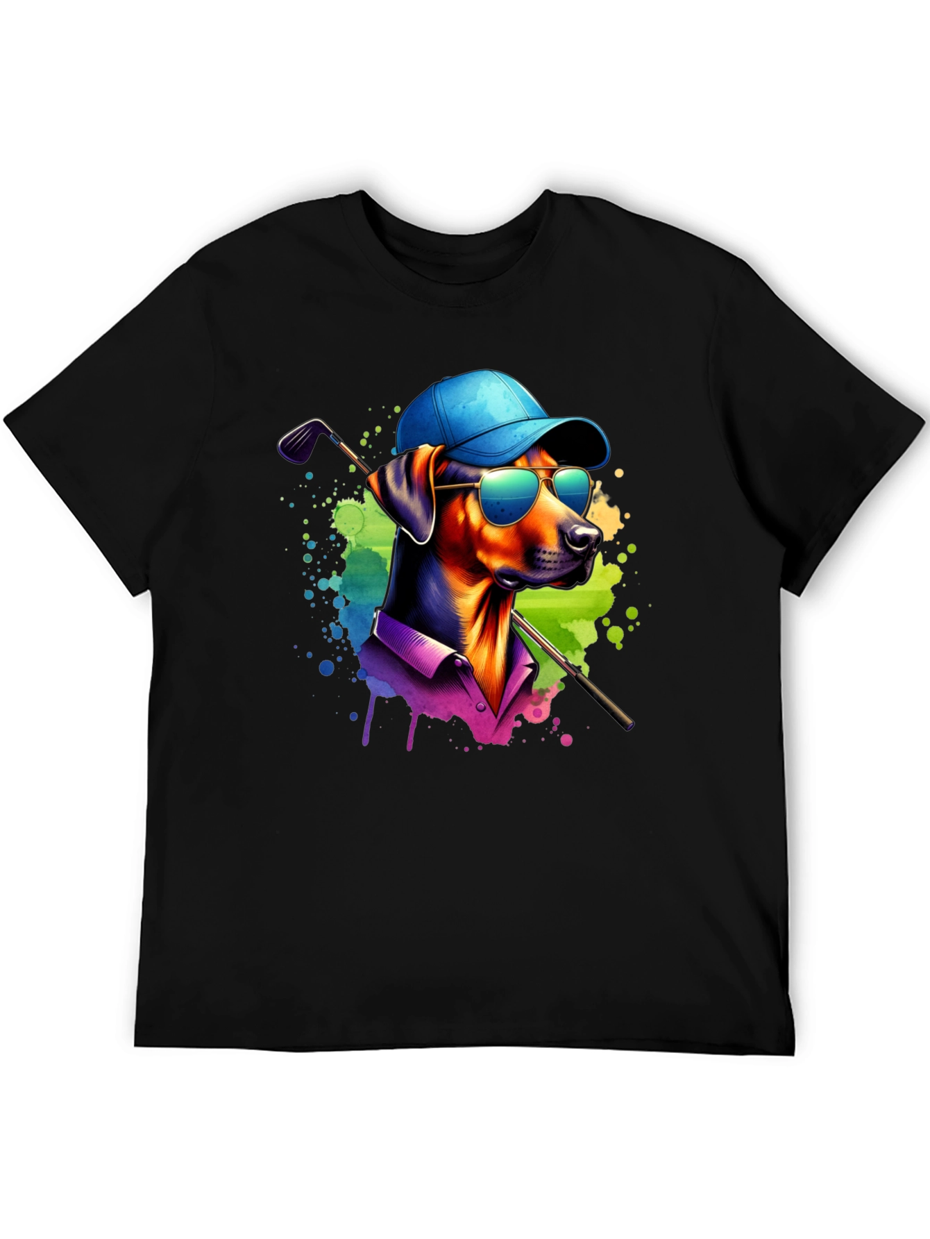 Dog Golfer Graphic Tee - Cool Canine Style