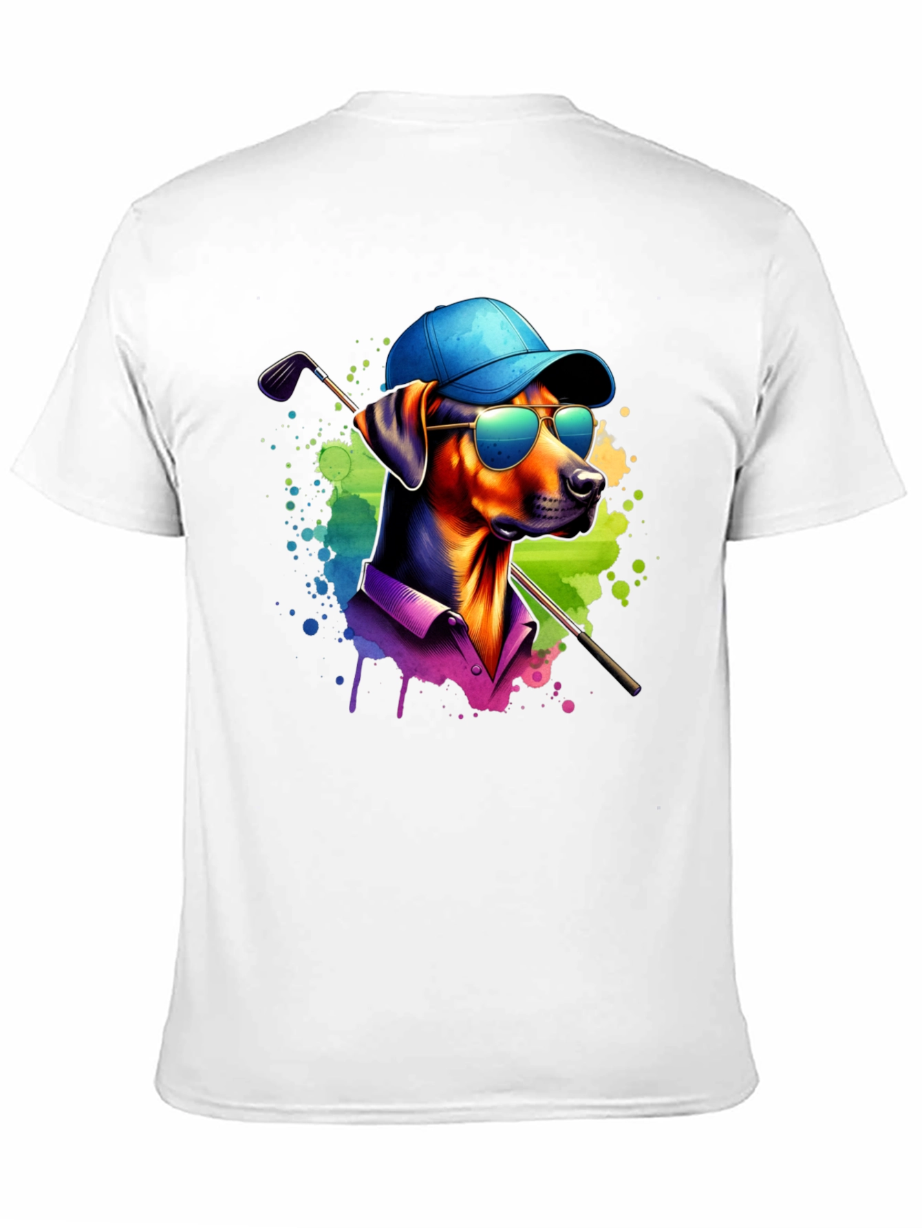 Dog Golfer Graphic Tee - Cool Canine Style