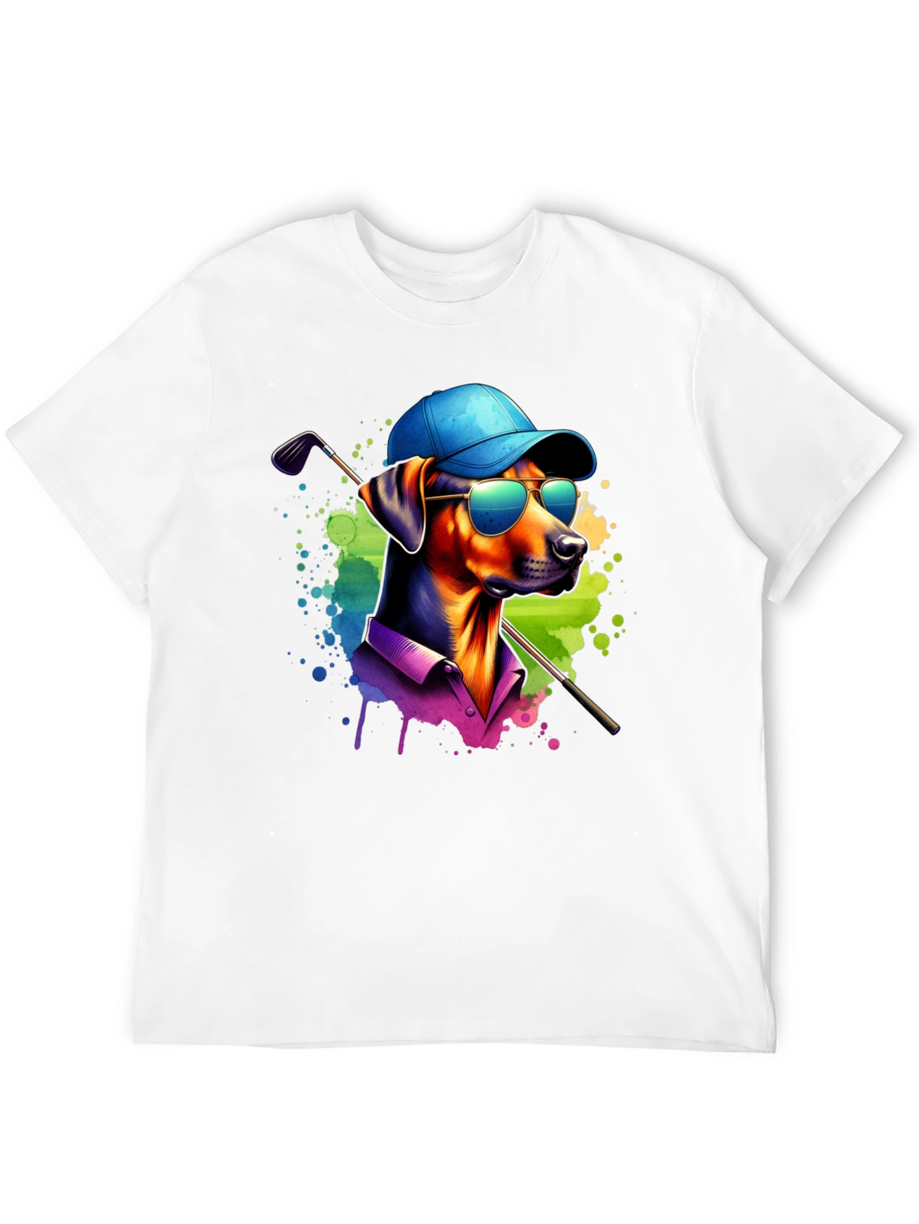 Dog Golfer Graphic Tee - Cool Canine Style