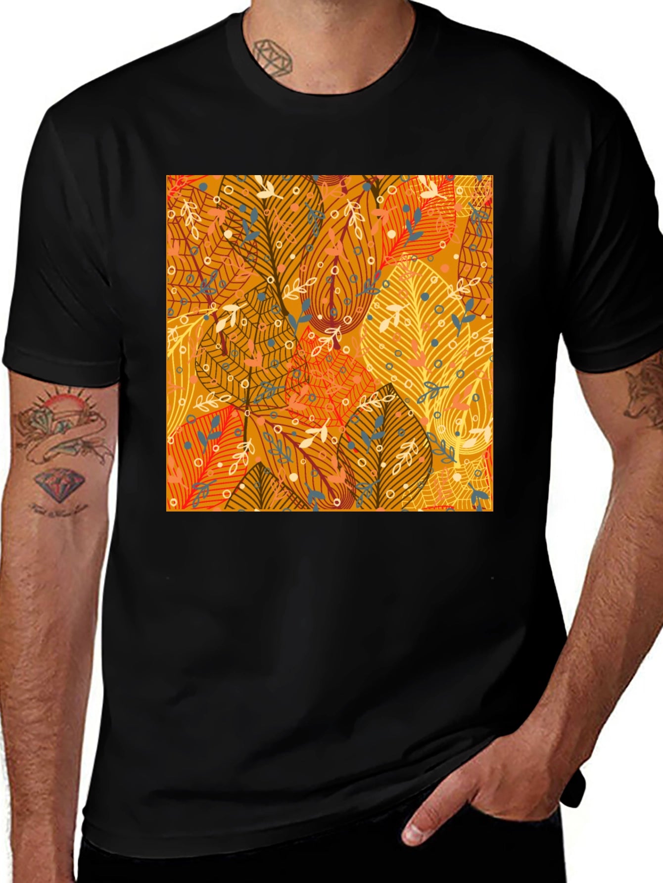 Autumn Leaves Pattern T-Shirt