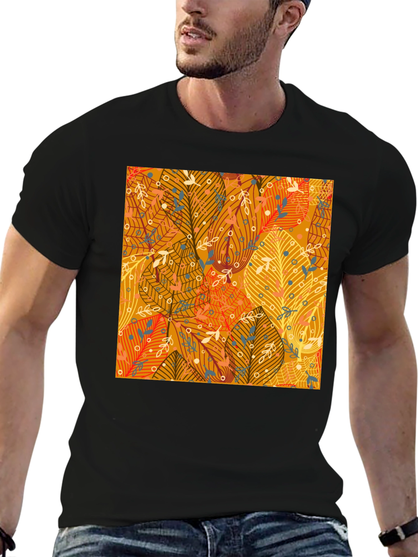 Autumn Leaves Pattern T-Shirt