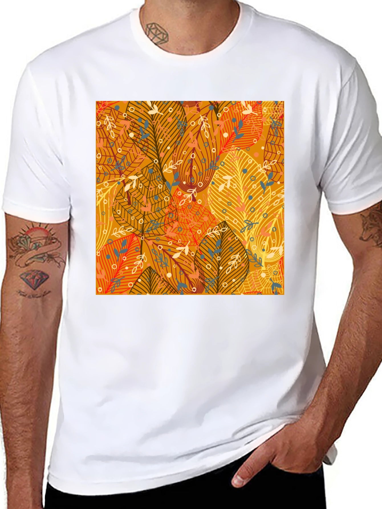 Autumn Leaves Pattern T-Shirt