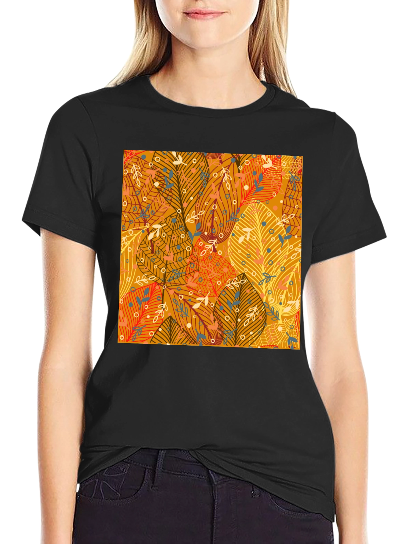 Autumn Leaves Pattern T-Shirt