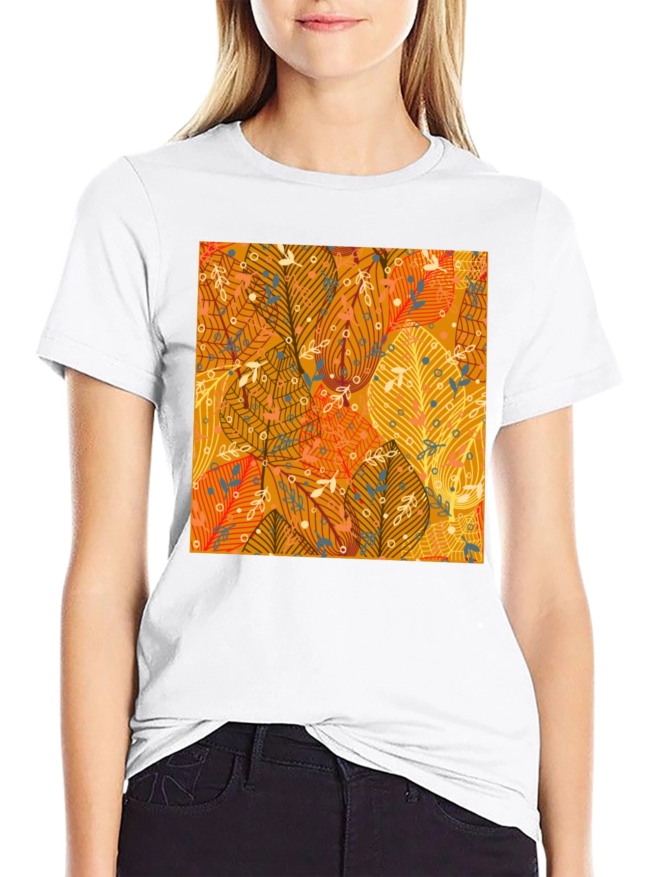 Autumn Leaves Pattern T-Shirt