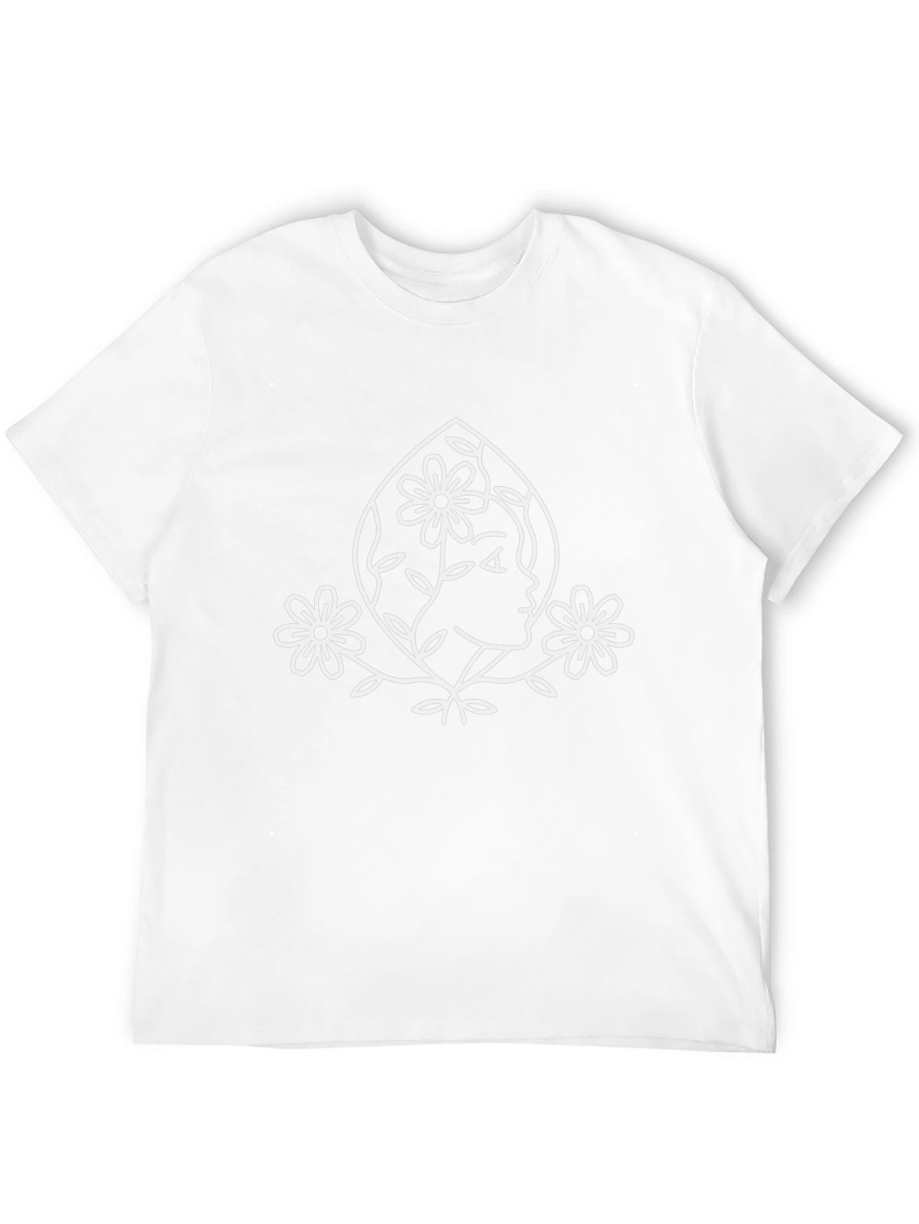 Floral Silhouette Graphic T-Shirt - Black