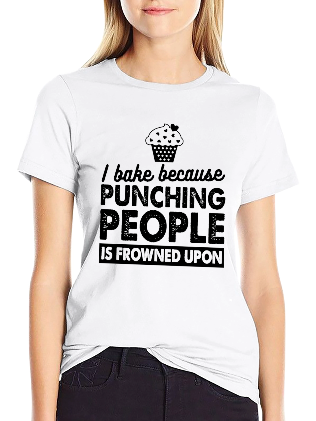 Baking Humor T-Shirt - Punching People Frowned Upon
