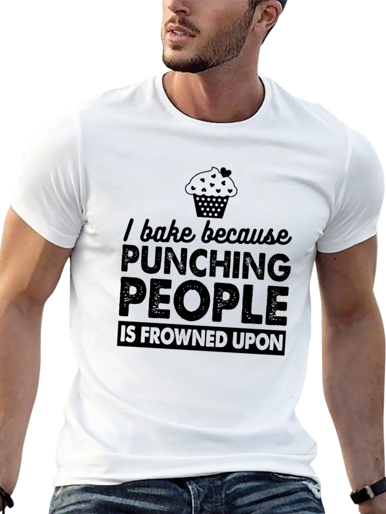 Baking Humor T-Shirt - Punching People Frowned Upon