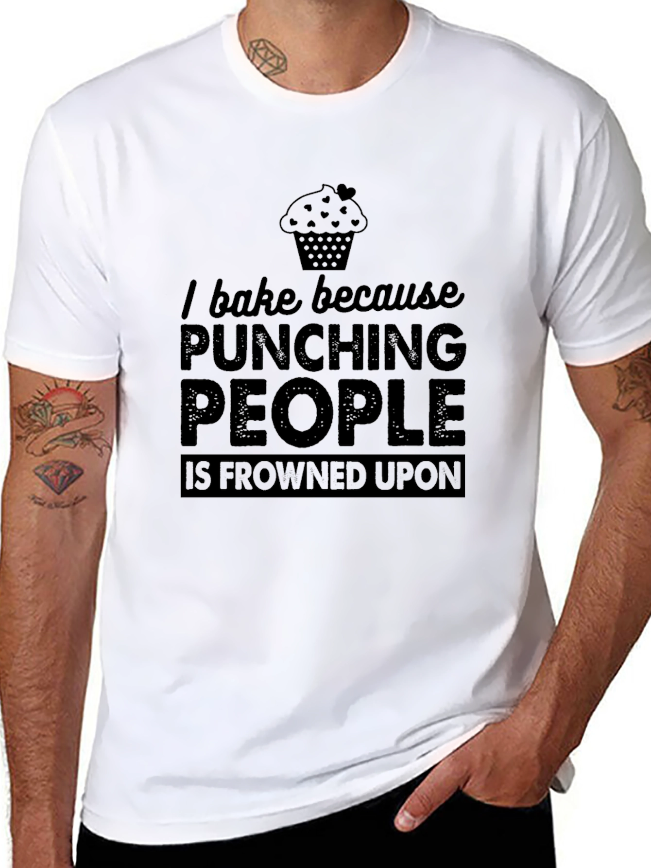 Baking Humor T-Shirt - Punching People Frowned Upon