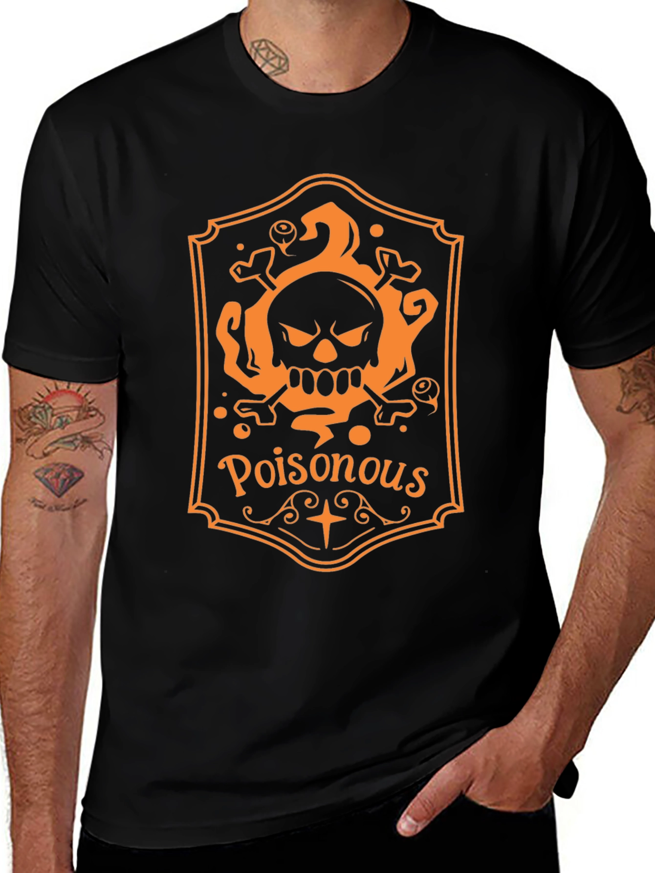 Poisonous Skull Graphic Tee - Halloween