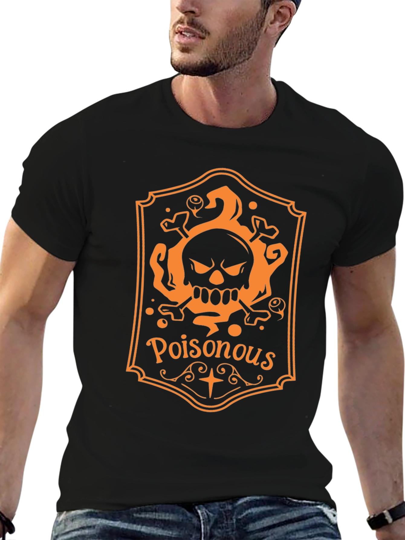 Poisonous Skull Graphic Tee - Halloween