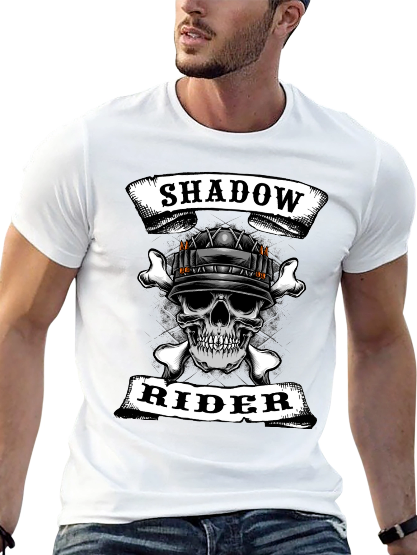 Shadow Rider Skull Graphic T-Shirt