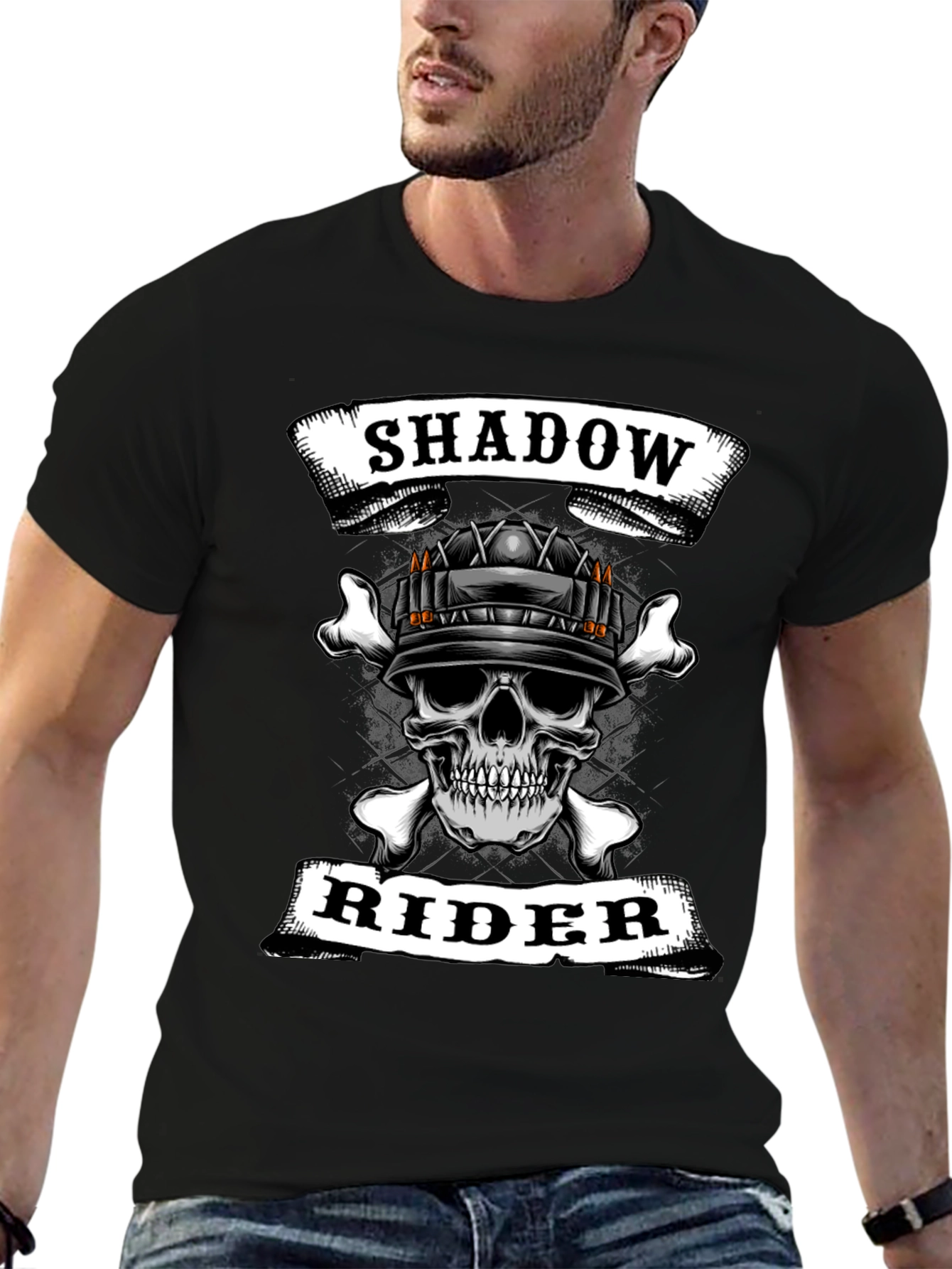 Shadow Rider Skull Graphic T-Shirt