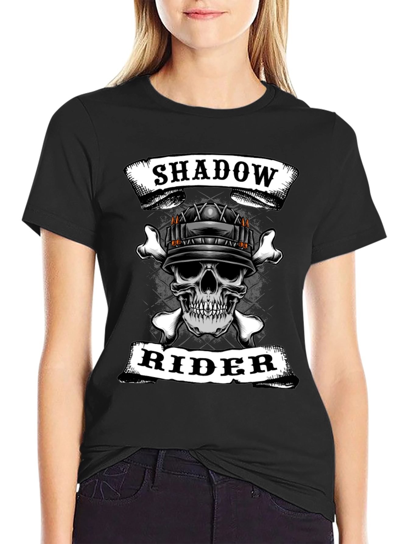 Shadow Rider Skull Graphic T-Shirt