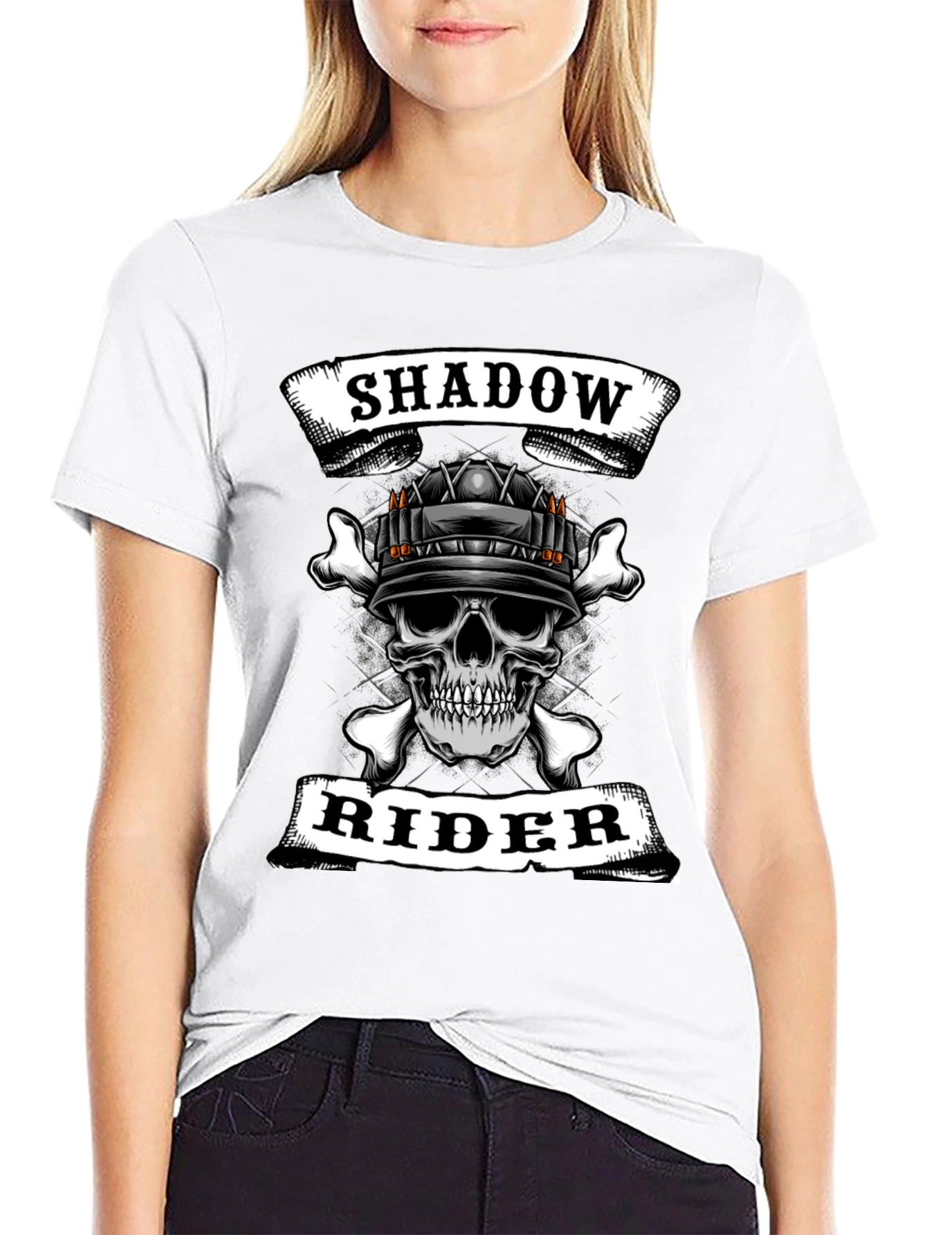 Shadow Rider Skull Graphic T-Shirt