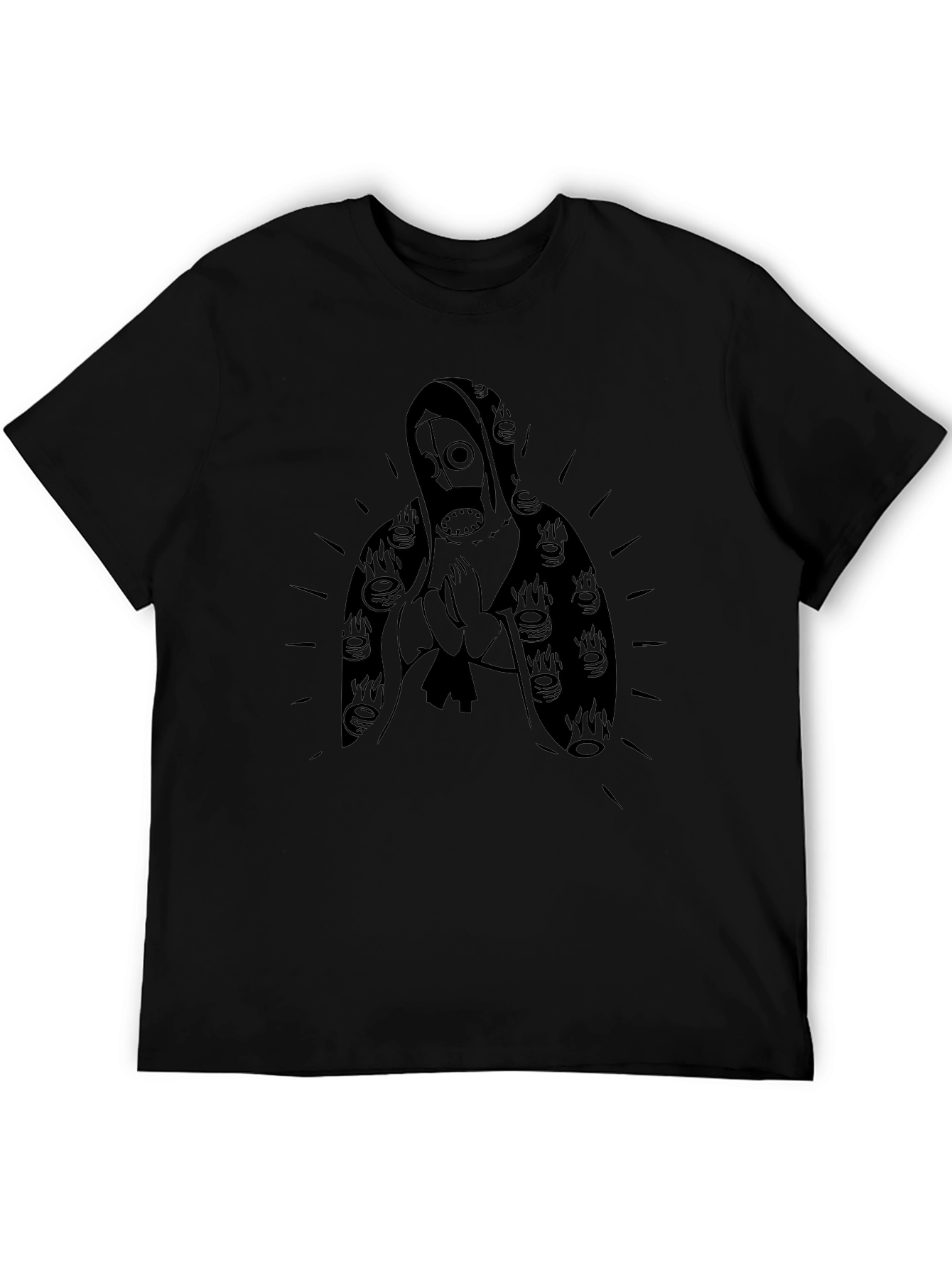 Gas Mask Madonna Graphic Tee - Black