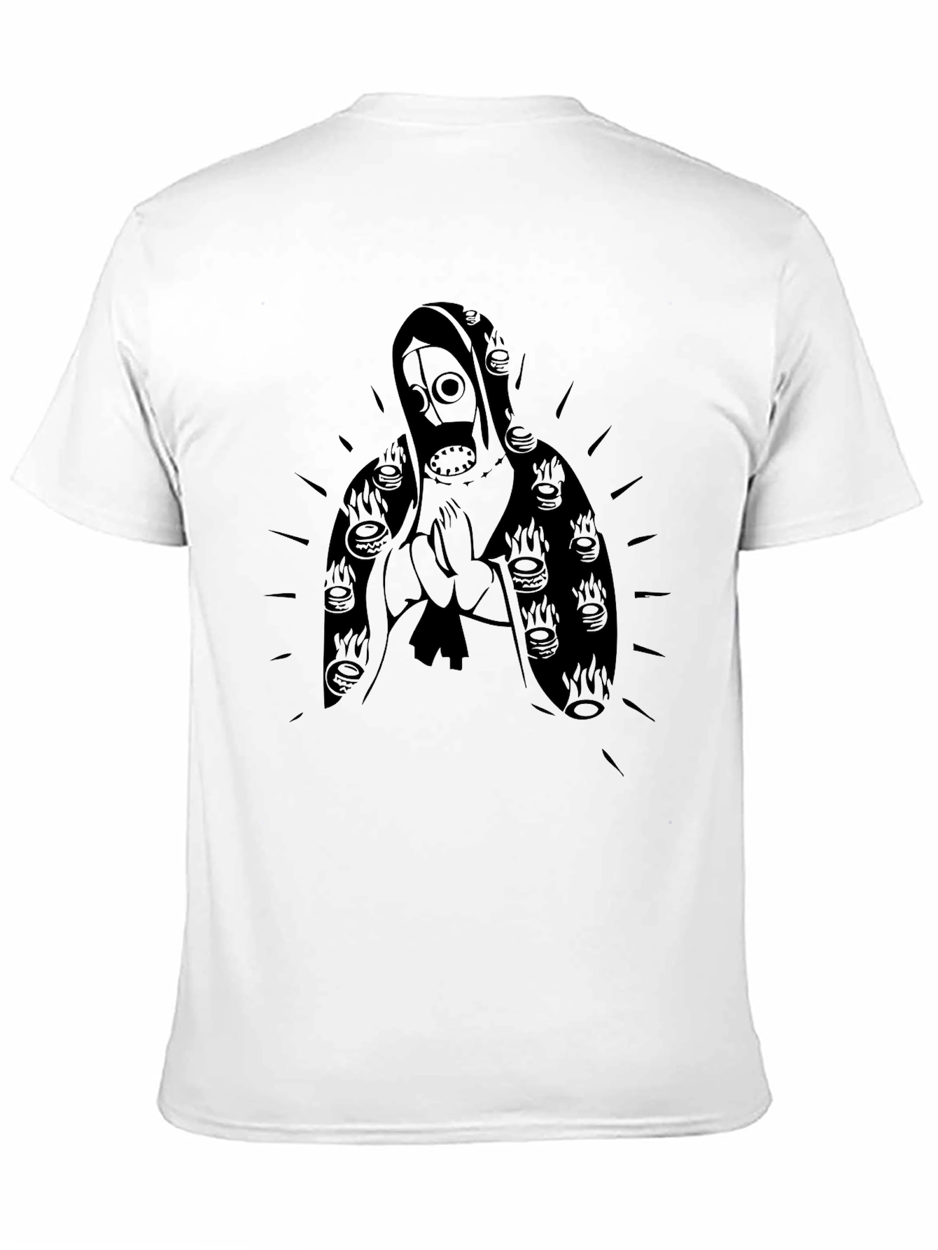 Gas Mask Madonna Graphic Tee - Black