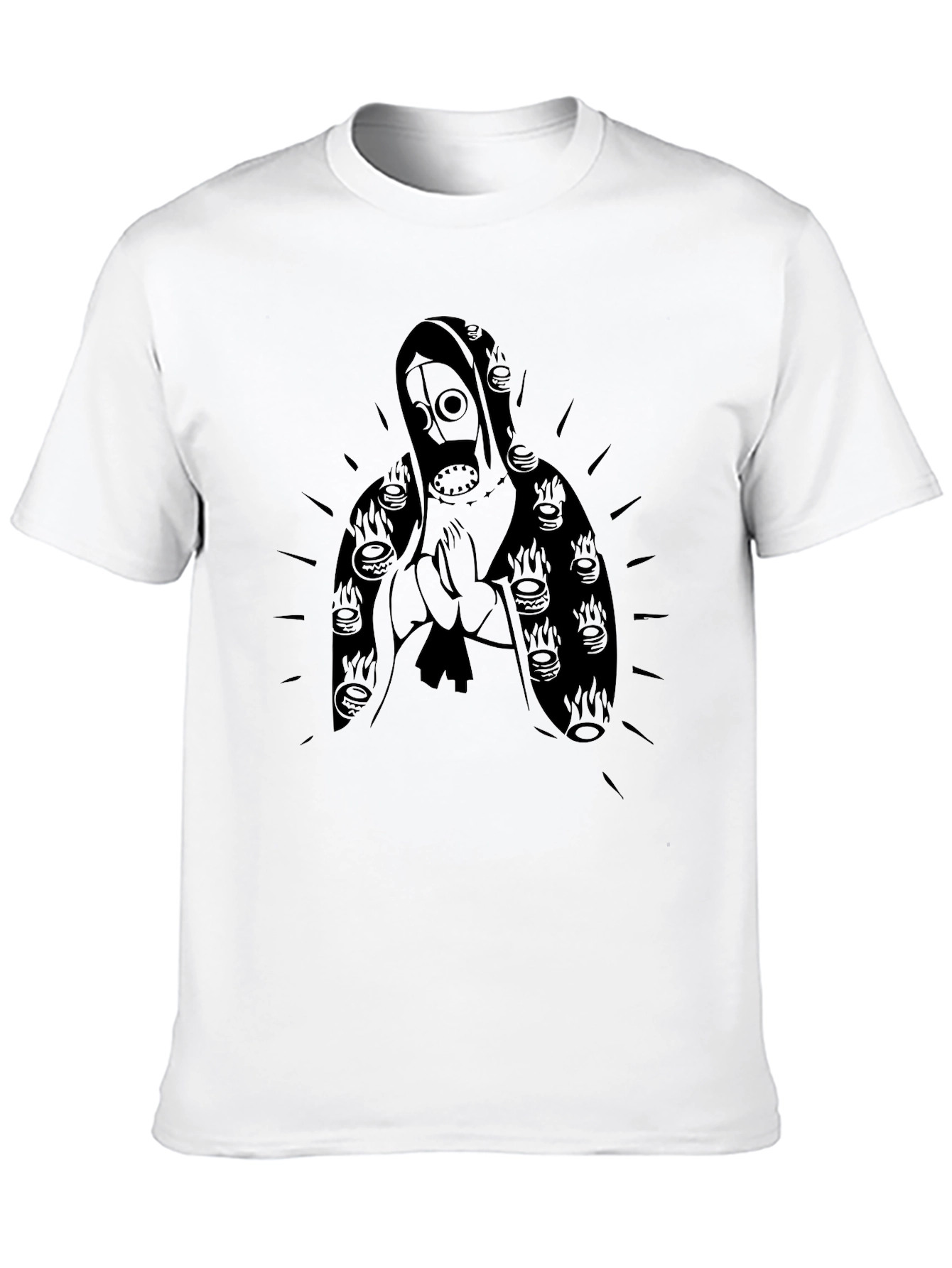 Gas Mask Madonna Graphic Tee - Black
