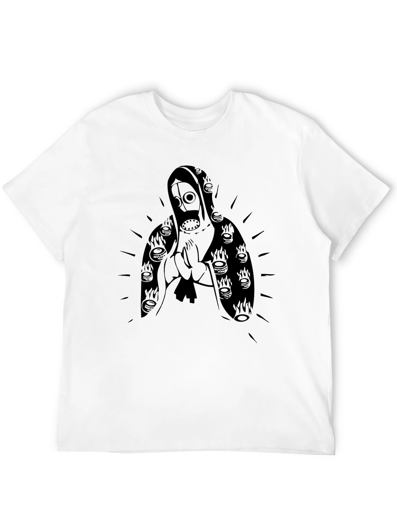 Gas Mask Madonna Graphic Tee - Black