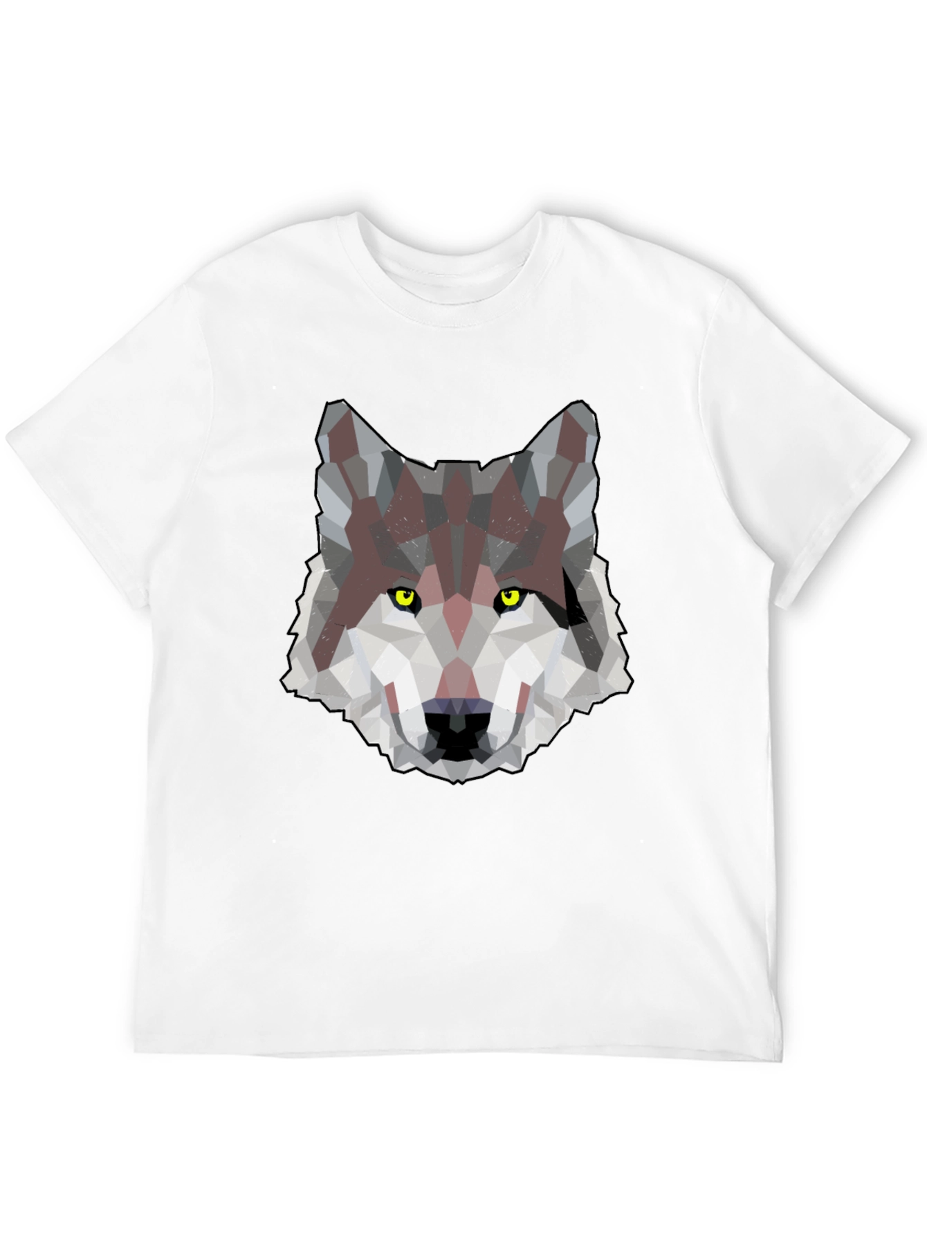 Geometric Wolf Graphic Print Mens T-Shirt