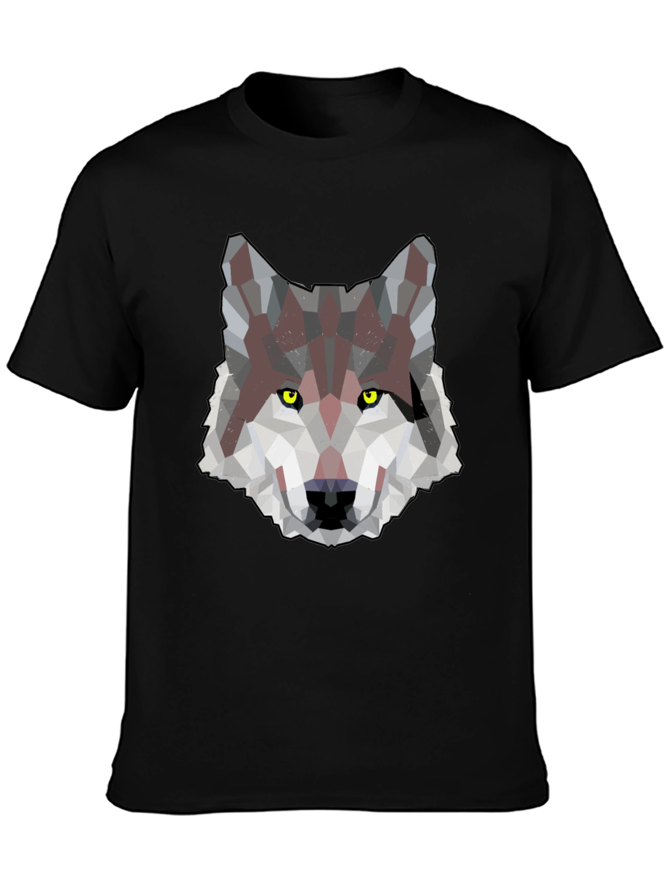 Geometric Wolf Graphic Print Mens T-Shirt
