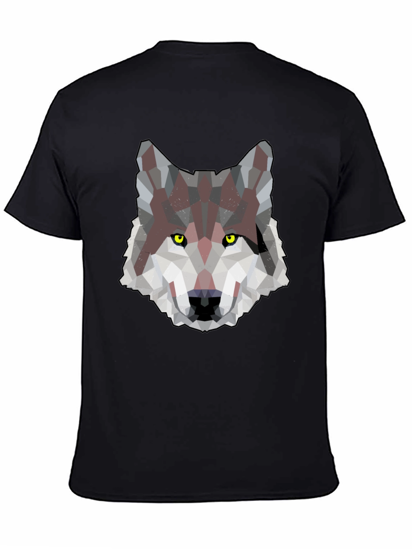 Geometric Wolf Graphic Print Mens T-Shirt