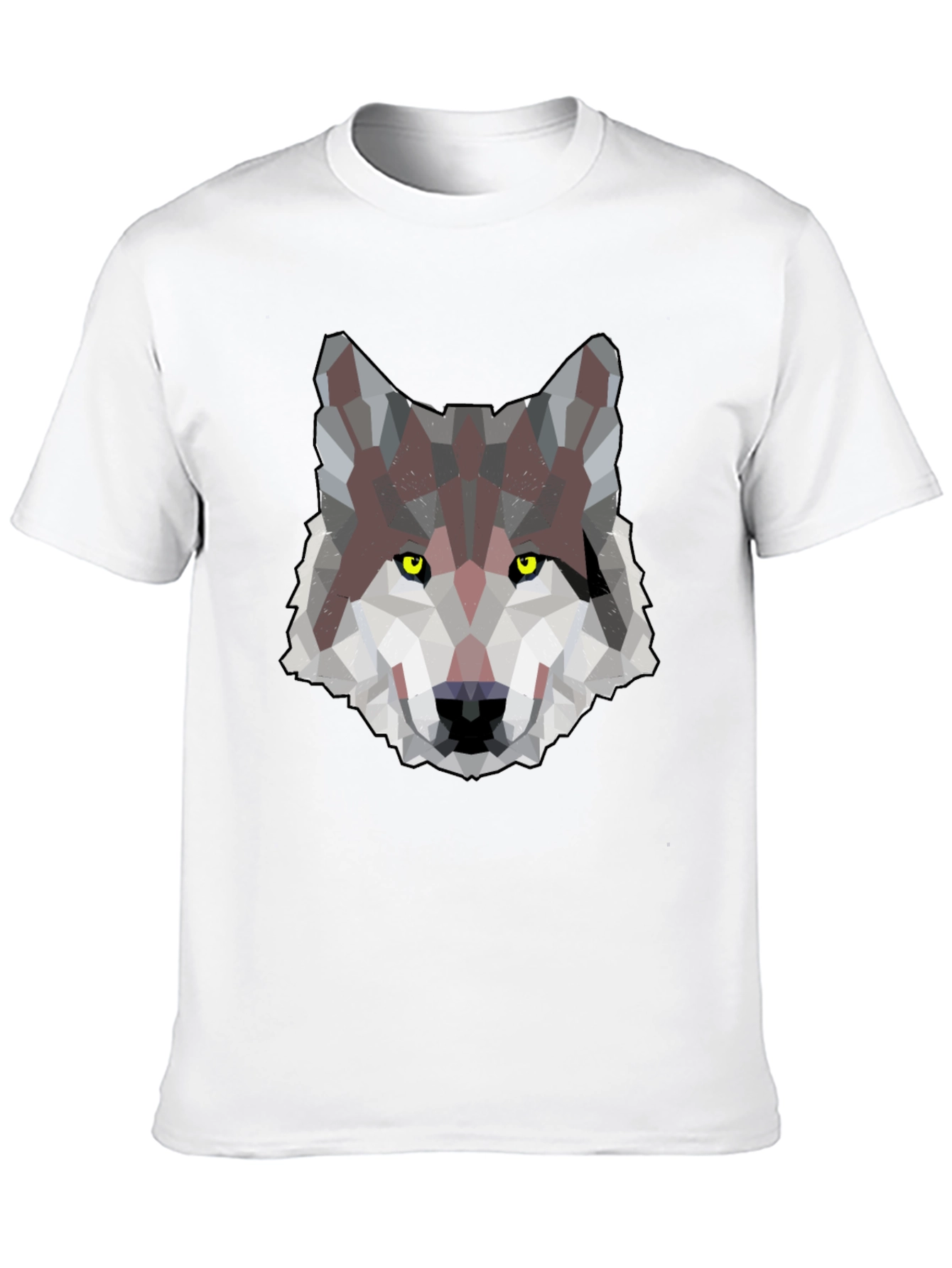 Geometric Wolf Graphic Print Mens T-Shirt