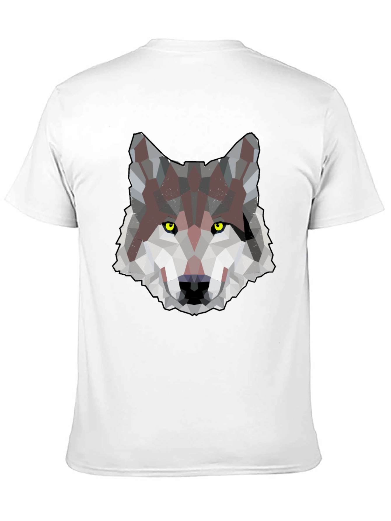 Geometric Wolf Graphic Print Mens T-Shirt