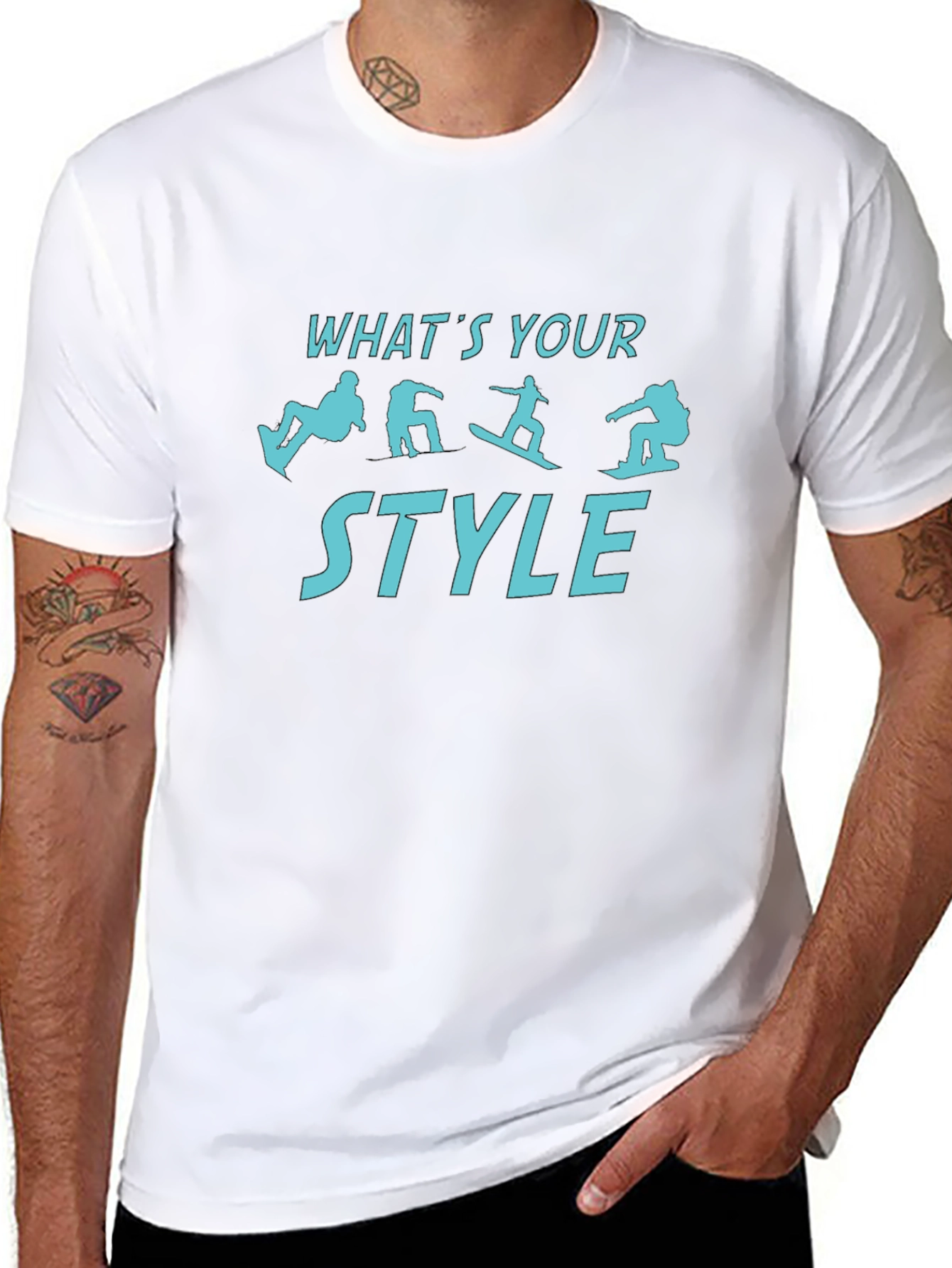 Snowboarder Style Black Graphic Tee